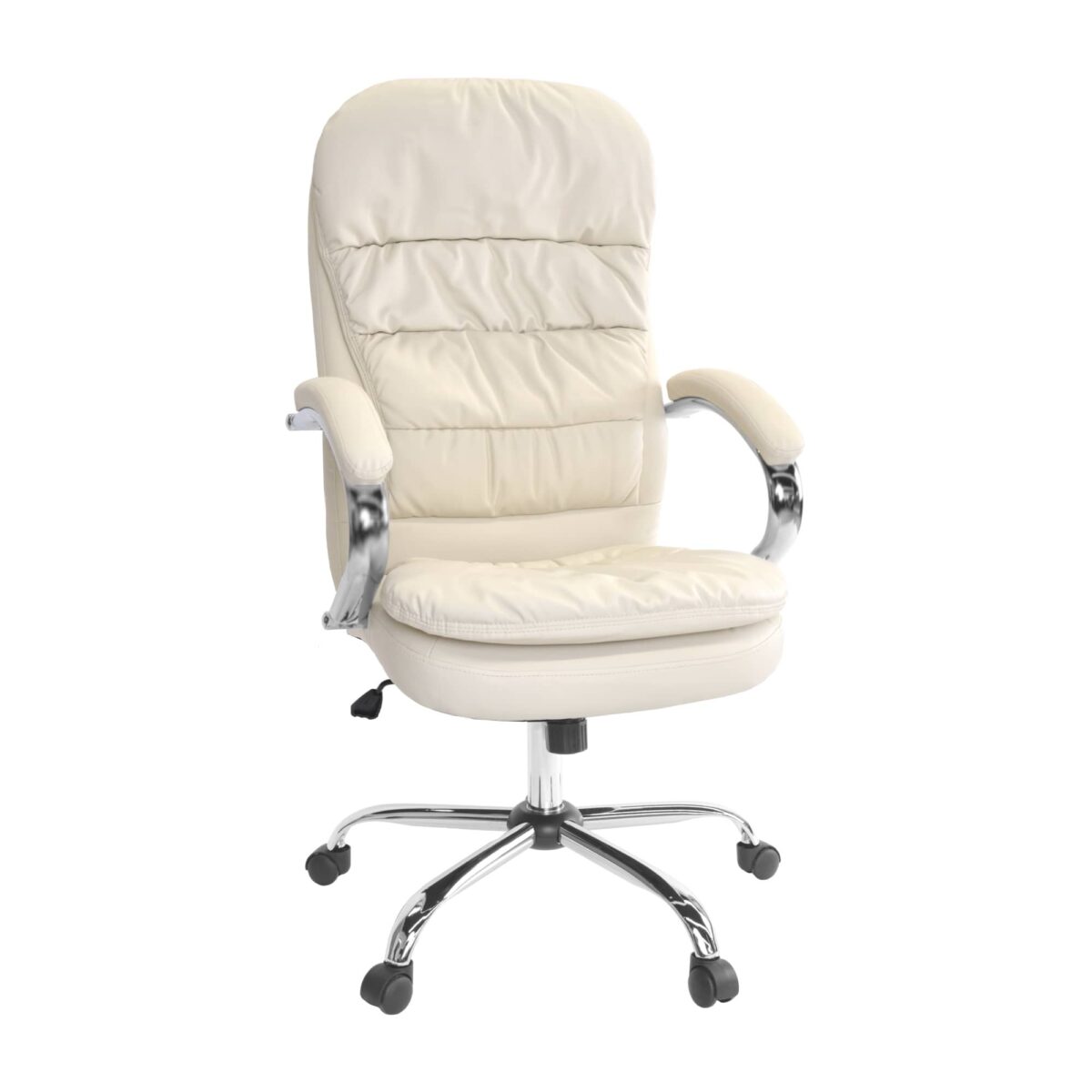 Fotoliu Birou BX-3058~Beige Descoperiți fotoliul de birou BX-3058 Beige, o alegere modernă și confortabilă, ideală pentru birouri. Cu o tapițerie elegantă de imitație de piele și o bază din metal cromat, acest fotoliu asigură stabilitate și stil. Mecanismul de ajustare și balansare oferă confort maxim, susținând până la 120 kg.