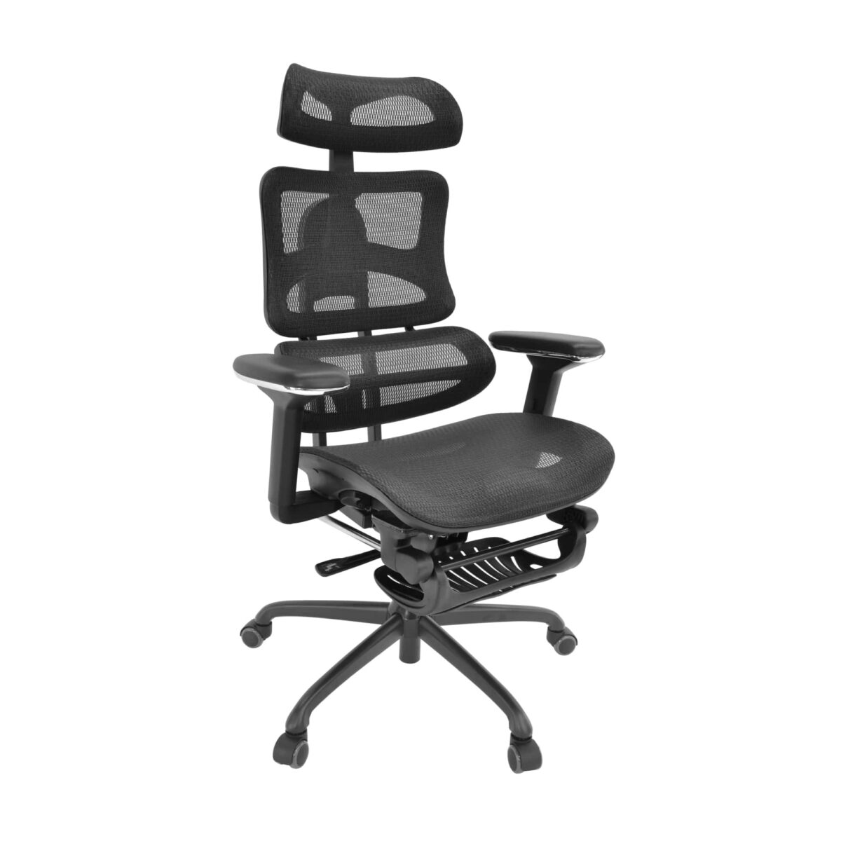 Fotoliu Birou TANTAL Black Descoperă confortul suprem cu fotoliul de birou TANTAL Black. Dotat cu mecanism sincron, ajustări multiple pentru șezut și spătar, brațe 3D și suport lombar, acest fotoliu se adaptează cerințelor tale. Ideal pentru birou, combină ergonomic și stil!