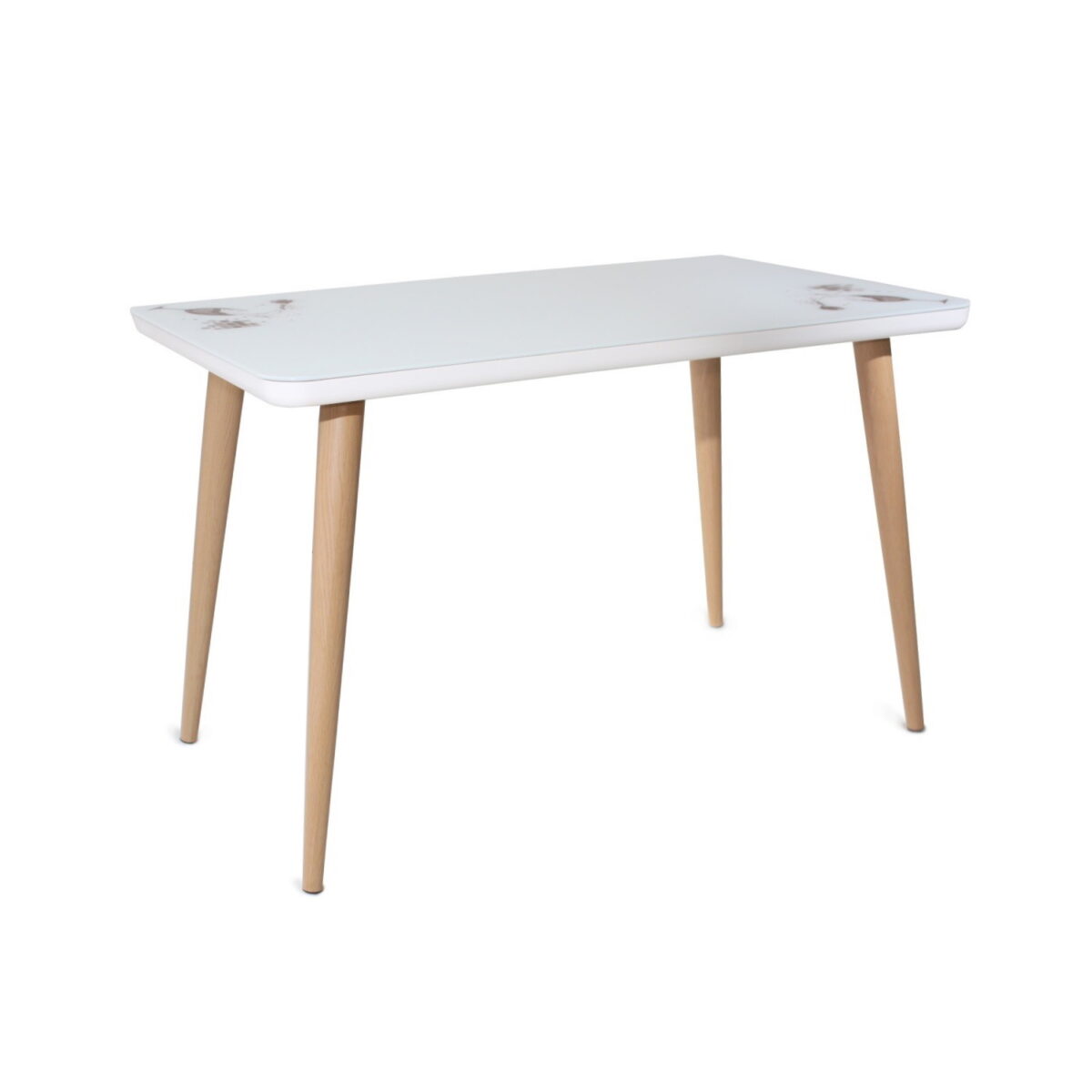Table 9202 Print Discover the 9202 Print table, perfect for your kitchen! With an elegant metal frame and a MDF top covered with glossy tempered glass, this table combines modern style with functionality. Ideal for family moments!