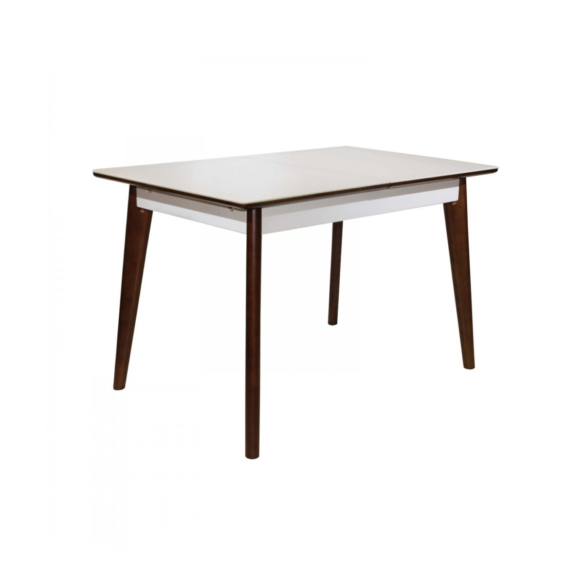 Раскладной стол MG-A05 White Glass+Brown Legs 120/150×75 Раскладной стол MG-A05 White Glass с деревянными ножками — идеальный выбор для кухни. Увеличиваемая длина (120/150 см) для 4-6 человек, закалённое стекло и стильный дизайн обеспечат уют и комфорт. Отличное решение для вашего интерьера!