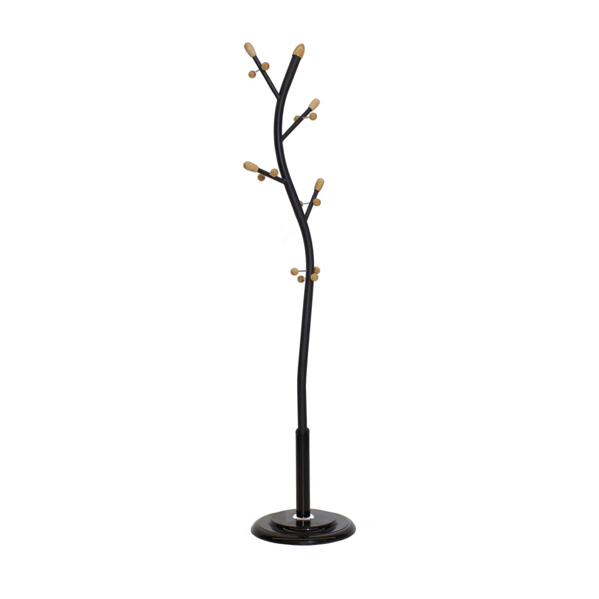 Cuier Gh-1 Black Descoperă cuierul GH-1 Black, un accesoriu modern din metal vopsit mat, perfect pentru birou sau living! Cu 18 agățători și o bază ceramică elegantă, aduce un plus de stil în orice spațiu. Înălțime: 170 cm, Adâncime: 37 cm. Ideal pentru utilizare atât în medii publice, cât și private.