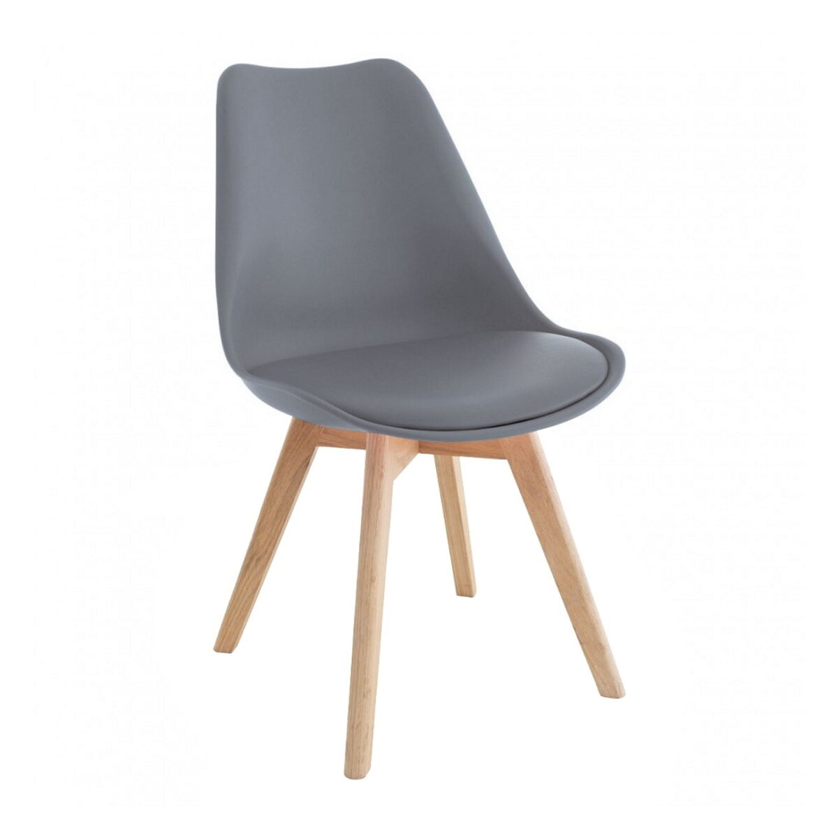 Scaun Jerry~Grey Descoperă scaunul Jerry Grey, o alegere modernă și confortabilă pentru birou. Cu un corp din plastic rezistent și șezut din piele eco, acest scaun elegant oferă funcționalitate și estetică, completat de picioare din lemn masiv pentru stabilitate.