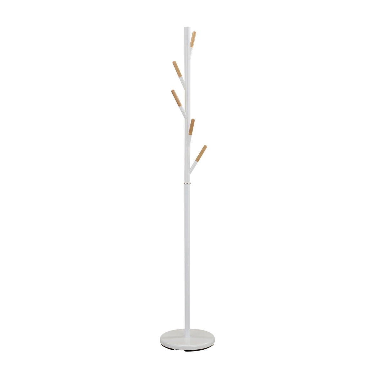 Cuier Gc4919 White Descoperă cuierul Gc4919 White, perfect pentru orice spațiu, fie el public sau privat. Cu un design modern din metal și lemn, acesta dispune de 5 agățători metalice și o bază durabilă. Ideal pentru birou sau living! Înălțime: 176 cm, diametru bază: 30 cm.