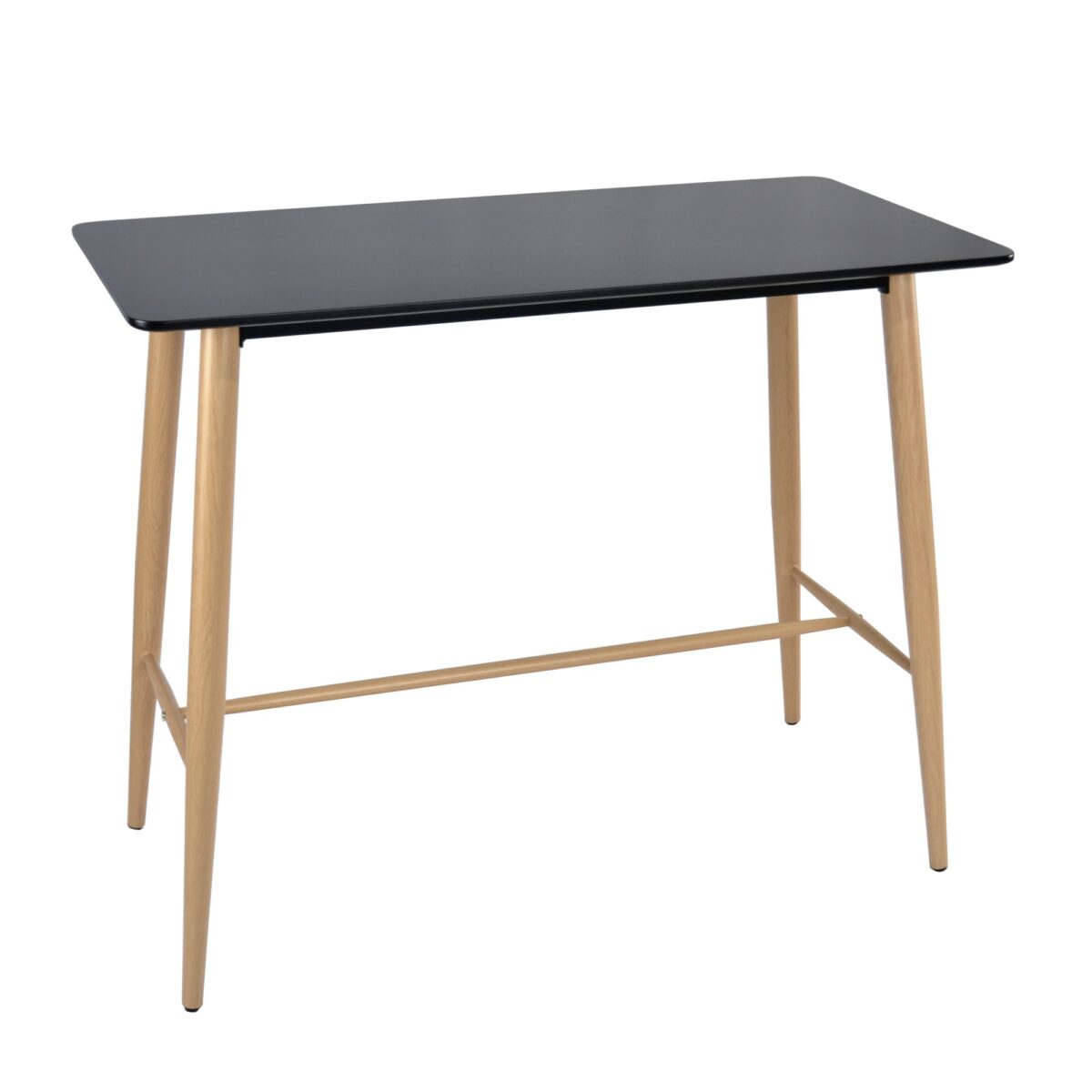 Masă Bar Jack Black Descoperă Masa de Bar Jack Black, perfectă pentru cafenele, baruri sau bucătării. Acest model modern are un blat din MDF rezistent și picioare din metal cu finisaj wood transprint, combinând eleganța cu durabilitatea. Dimensiuni ideale și opțiuni de personalizare pentru orice interior!