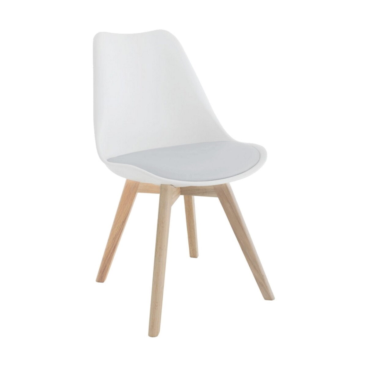 Scaun JERRY White-Grey Descoperă scaunul JERRY White-Grey, modern și confortabil, perfect pentru bucătăria ta. Fabricat din plastic rezistent și eco-friendly, cu șezut tapițat în piele eco și picioare din lemn masiv, acest scaun oferă un mix ideal de stil și funcționalitate. Alege eleganța și confortul!