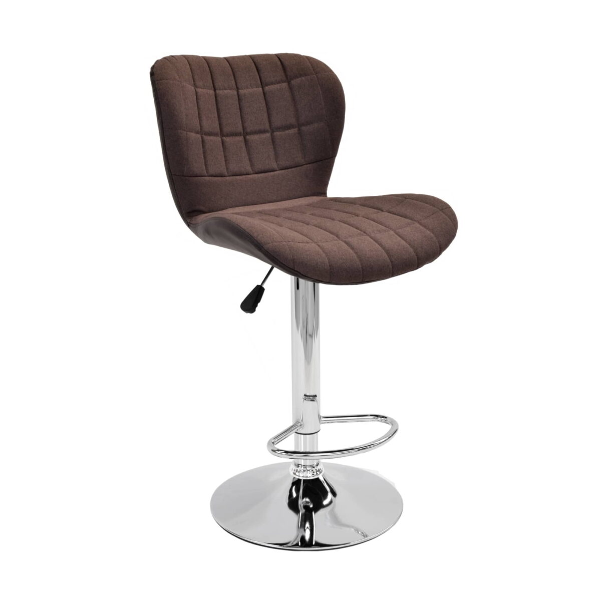 Scaun de Bar SB-74~Coffee Brown Descoperă scaunul de bar SB-74 Coffee Brown, perfect pentru orice bucătărie modernă. Cu o structură din oțel cromat, și șezutul confortabil din piele ecologică, acest scaun oferă susținere lombară și este ideal pentru momentele de relaxare. Înălțime ajustabilă și design elegant!