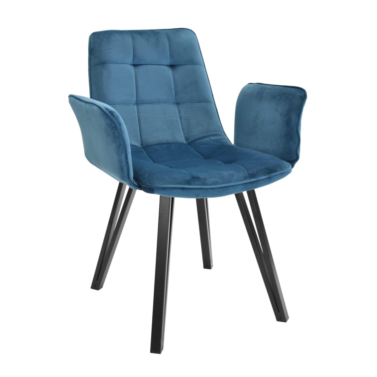 Scaun Dc-18 Blue Descoperă scaunul DC-18 Blue, un obiect de mobilier elegant pentru bucătărie, fabricat din placaj și tapițat cu catifea. Cu picioare din metal rezistent și design stilat, adaugă un accent modern în spațiul tău. Disponibil și în alte culori!