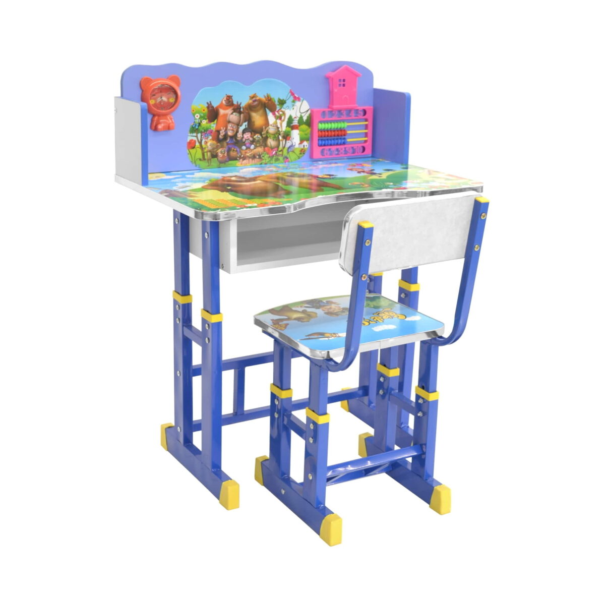 Children’s Desk Set Da-26-2 Bonnye Bears Discover the Da-26-2 Bonnye Bears Children's Desk Set, perfect for decorating your child's room. With an adjustable table and a brightly colored chair, this set encourages little ones to explore the world of letters and numbers in a fun and safe environment.