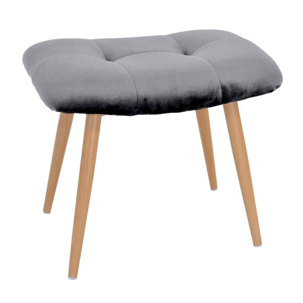 Taburet TRIO Grey Descoperiți taburetul TRIO Grey, perfect pentru canapele și fotolii, ideal pentru mobilă birou. Fabricat din placaj și spumă poliuretanică, cu picioare metalice vopsite în imitație de lemn. Dimensiuni compacte, lățime 52 cm și înălțime 44 cm, confortabil și elegant!