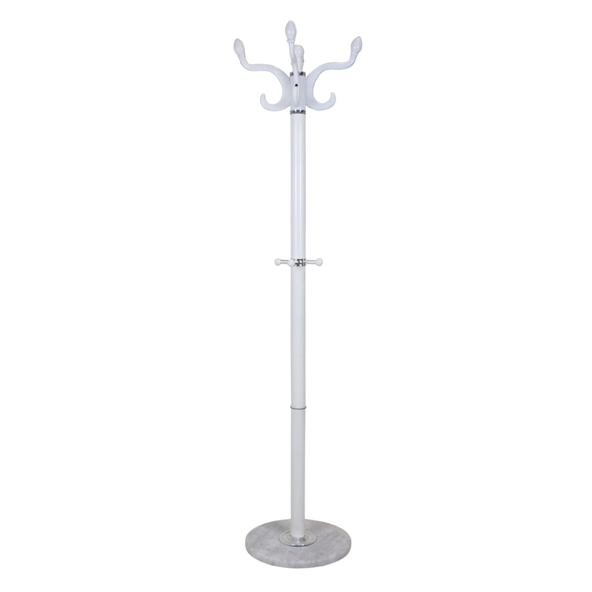 Cuier Ly-91 White Descoperă cuierul Ly-91 alb, ideal pentru birou sau living. Acest cuier tip pom din metal vopsit, cu 12 agățători din PVC și bază rotundă din marmură, adaugă un strop de eleganță în orice spațiu. Înălțime de 170 cm și design clasic!