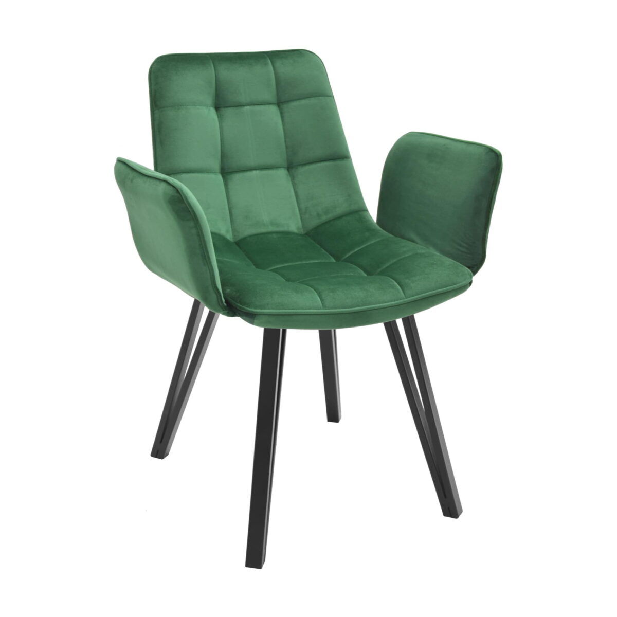 Scaun Dc-18 Green Descoperă scaunul DC-18 Green, ideal pentru bucătăria ta! Cu un design elegant și tapițerie din catifea, acest scaun oferă confort prin spuma poliuretanică. Picioarele din metal asigură stabilitate. Disponibil și în alte culori. Aduce un plus de stil în fiecare masă!