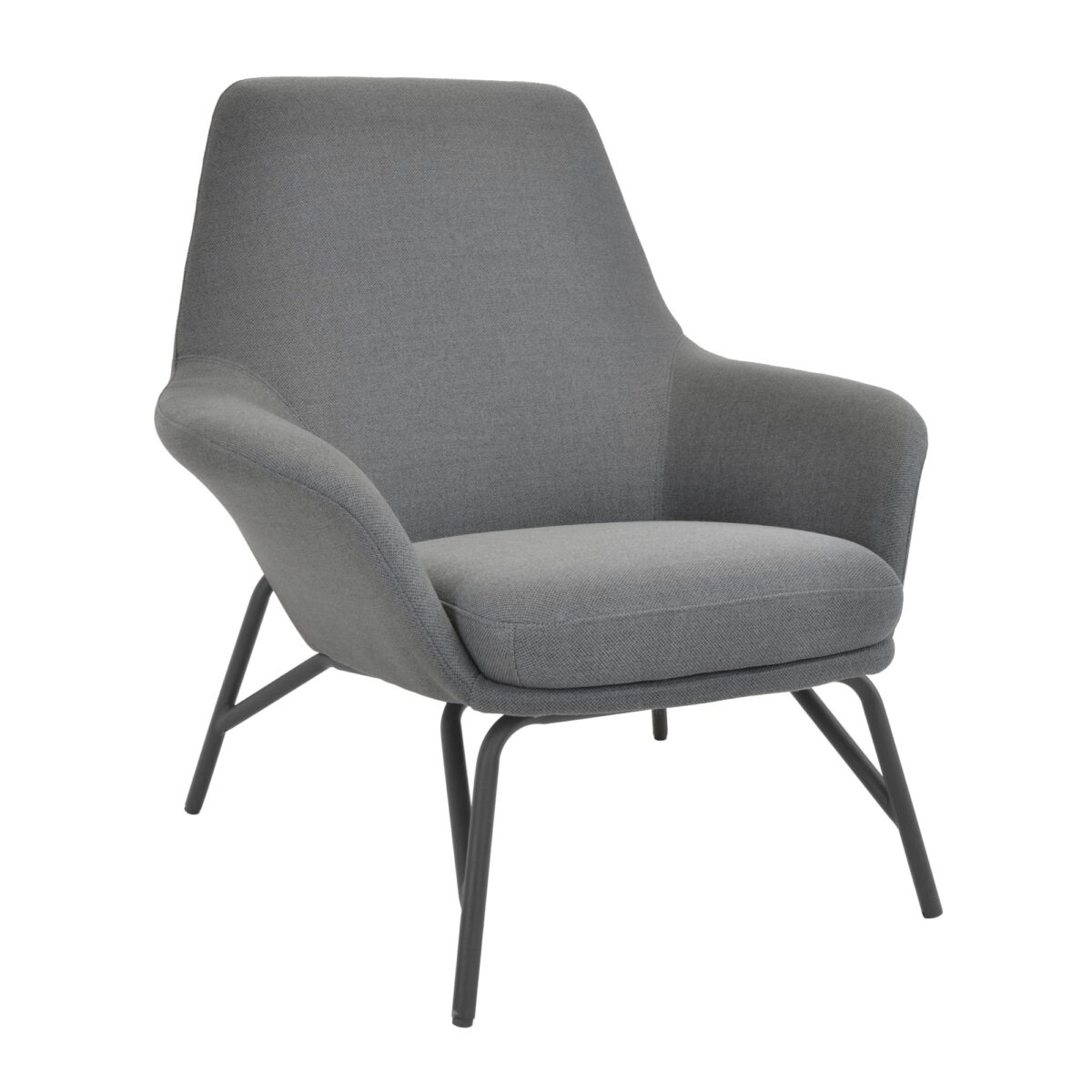 Fotoliu New Cubo Dark-Grey Descoperă confortul și stilul cu fotoliul New Cubo Dark-Grey, ideal pentru orice birou sau living. Construit din lemn și placaj, cu tapițerie din stofă denim și picioare din metal vopsit, acest fotoliu îmbină designul modern cu durabilitatea. Dimensiuni perfecte pentru relaxare!