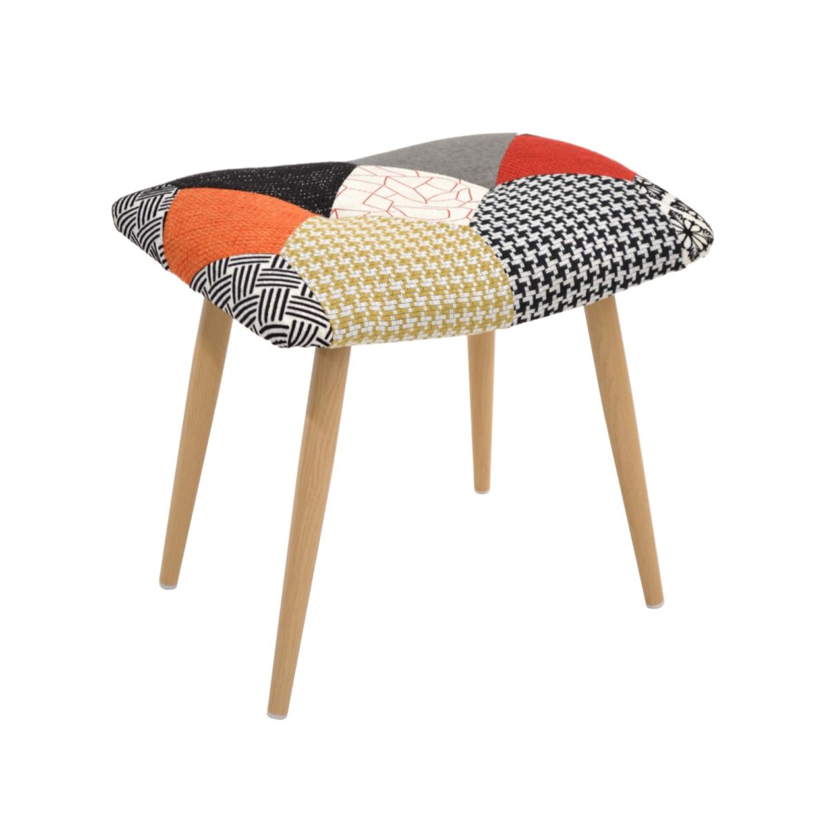 Taburet TRIO Patchwork Descoperă taburetul TRIO Patchwork, o alegere elegantă pentru canapele și birou. Cu un cadru din placaj și tapițerie din stofă, acest taburet combină confortul cu un design modern. Dimensiuni ideale: 52 cm lățime, 35 cm adâncime, 44 cm înălțime. Adaugă o notă de stil în mobilierul tău!