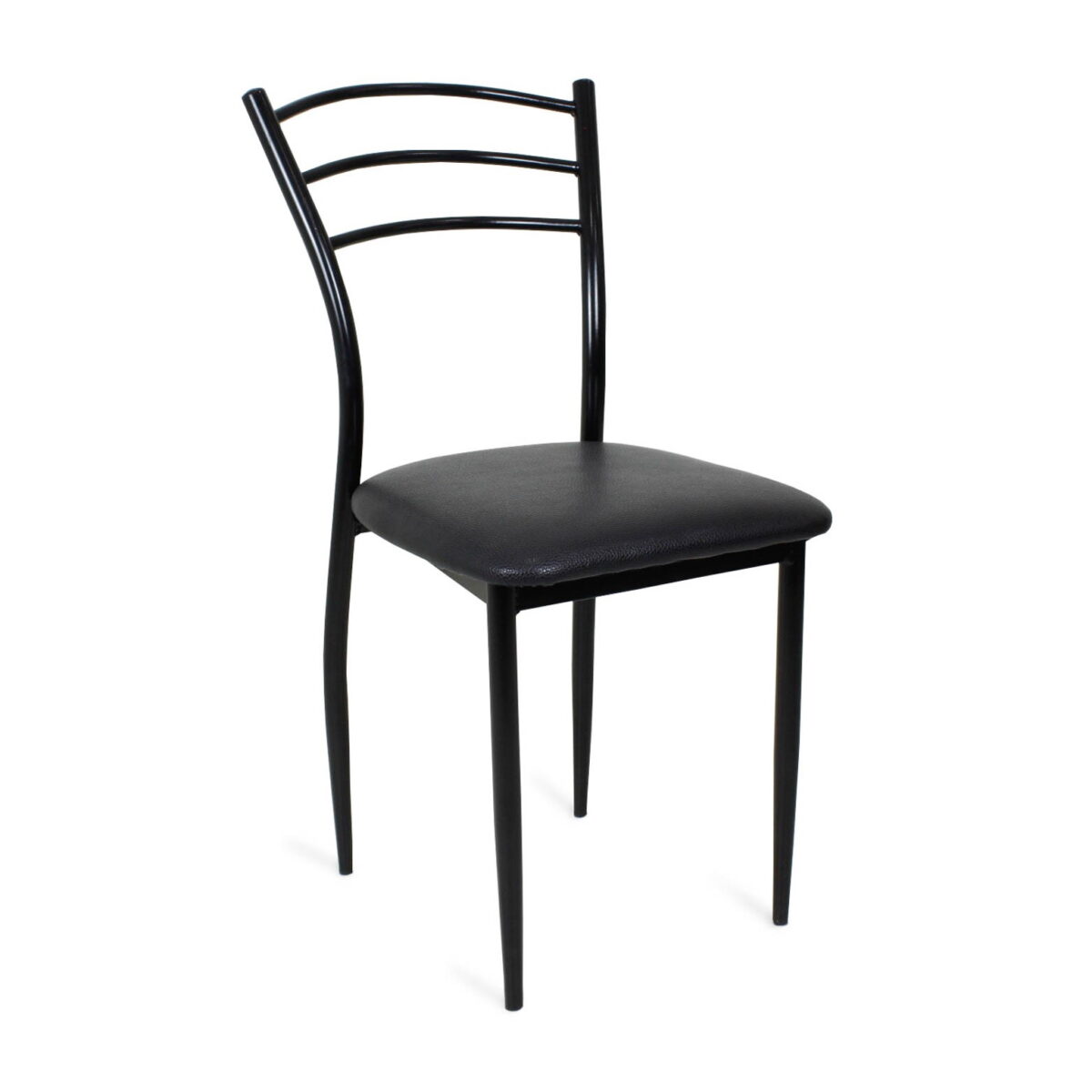 Scaun Dc-55 Black Descoperă scaunul DC-55 Black, ideal pentru bucătărie, sufragerie sau spații comerciale. Cu un cadru metalic, spătar curbat și tapițerie din piele ecologică de calitate, acest scaun este rezistent și ușor de întreținut. Alege confortul și stilul pentru orice mediu!