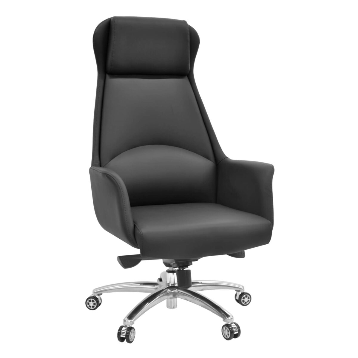 Fotoliu Birou AERON Black Descoperă fotoliul de birou AERON Black, ideal pentru confortul zilnic. Cu picioare din oțel cromat, tapițerie din piele eco și mecanism Multiblock, muncește cu stil și eficiență! Perfect pentru orice birou.