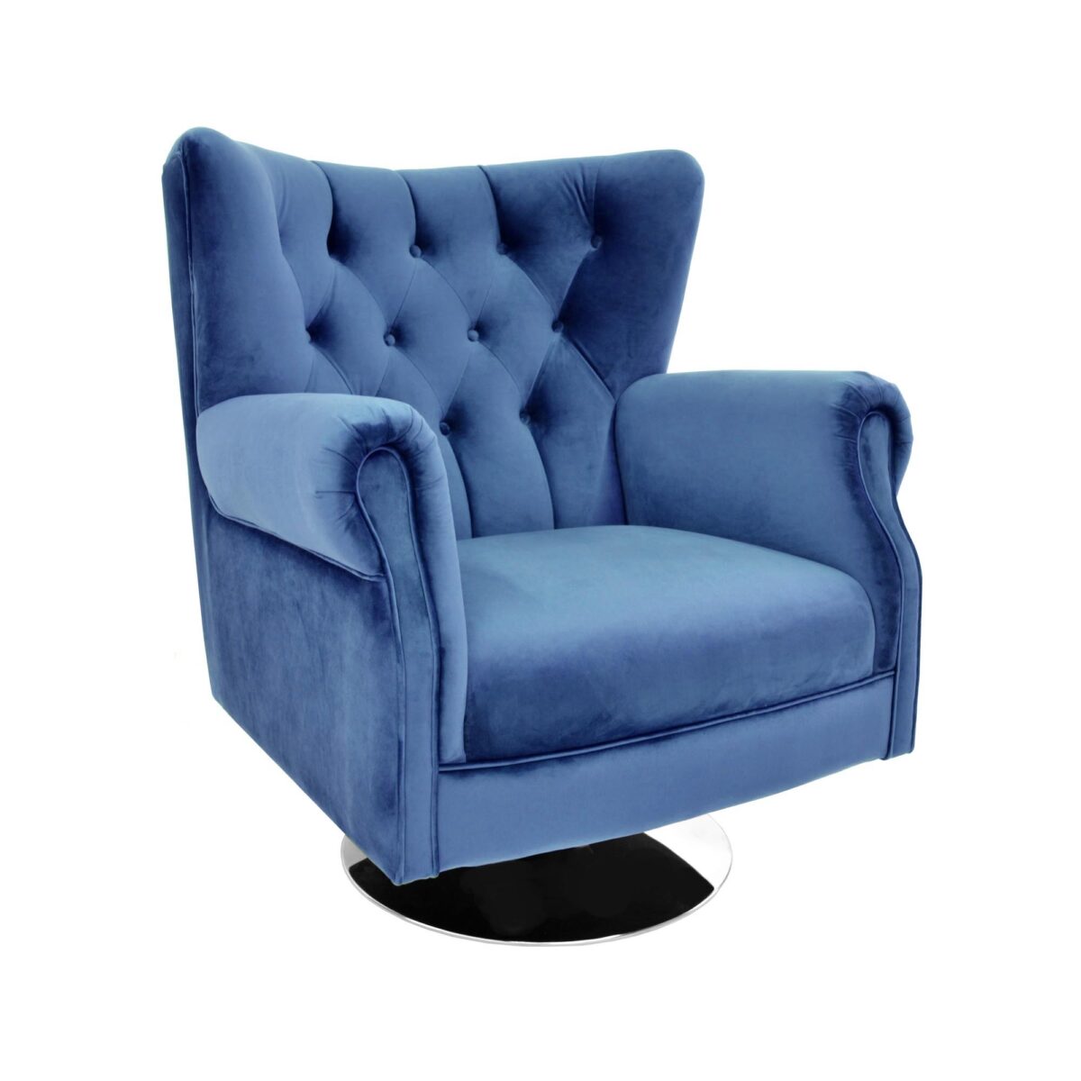Fotoliu Rotativ Imperial Blue Descoperă confortul și eleganța fotoliului rotativ Imperial Blue, ideal pentru birouri sau sufragerii. Tapițat cu stofă catifea și cu un cadru din lemn, acest fotoliu adaugă o notă sofisticată oricărui decor. Dimensiuni: 80x90x97 cm. Cumpără acum!