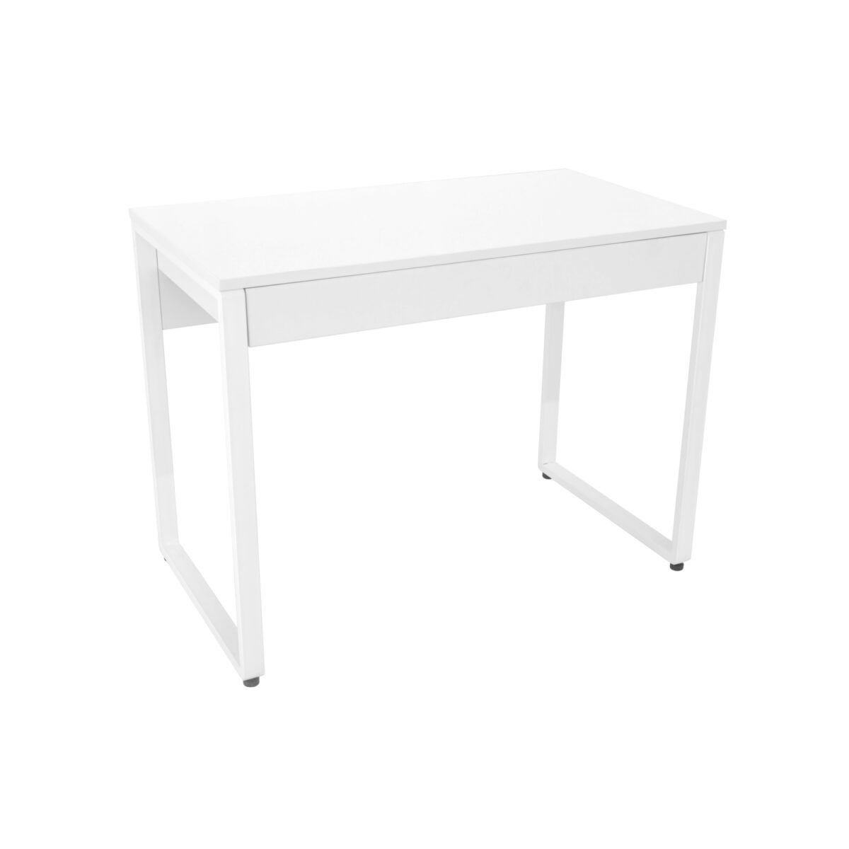 Desk Table SMALL 100×55 White/White Discover the SMALL desk 100x55 white/white, perfect for your office! With a modern design and practical dimensions, the desk ensures a comfortable working environment. Made from high-quality melamine particle board, it is easy to move and fits in any space. Choose efficiency!