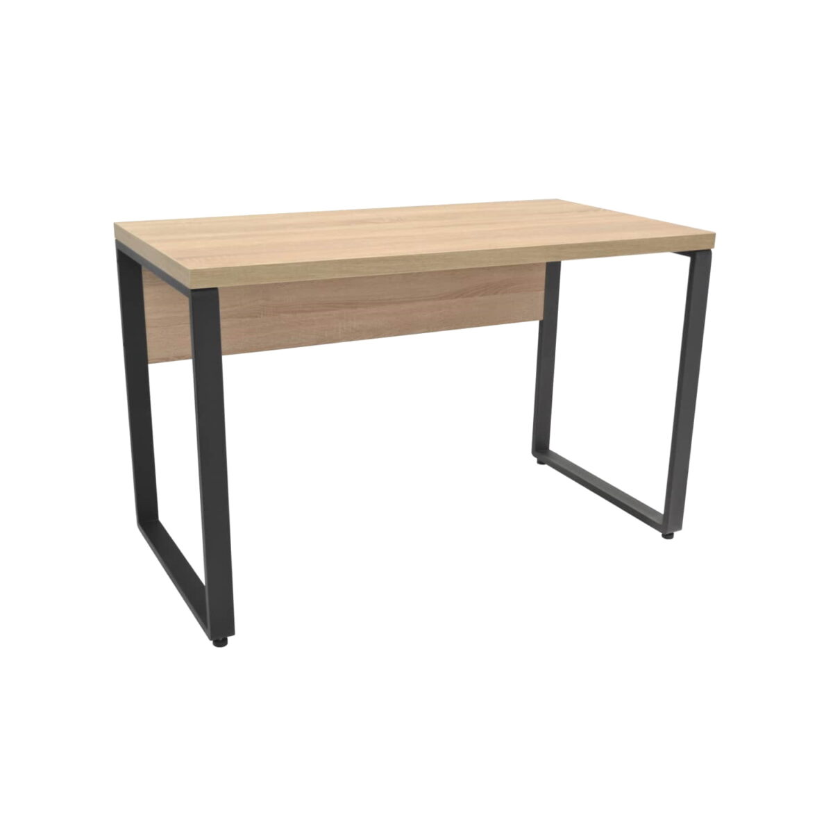 Masa Birou B-120 (120×60)~Sonoma/Black Descoperiți Masa Birou B-120 (120x60) Sonoma/Black, perfectă pentru un birou modern și ergonomic. Blatul din PAL melaminat, înălțimea de 75 cm și piciorușele reglabile asigură confortul și funcționalitatea dorită. Ideală pentru mobilă de birou!