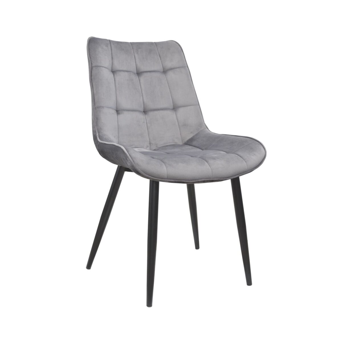 Стул Hans~Catifea Grey HLR20+Black Legs Стул Hans Catifea Grey HLR20 - идеальный выбор для офиса и кухни! Удобная спинка и мягкое сиденье из качественной серой велюровой ткани, прочные черные металлические ножки с защитными дотами. Высота 86 см, размер сиденья 55x64 см. Доступен в других цветах.