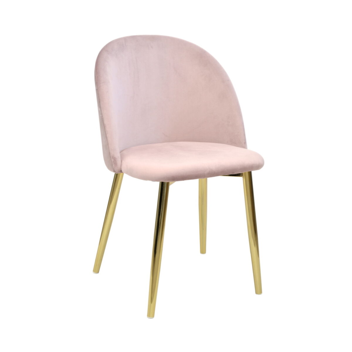 Scaun Maya Pink Descoperiți eleganța și confortul scaunului Maya Pink, perfect pentru bucătăria dumneavoastră! Tapițat cu catifea moale și dotat cu picioare din metal vopsit auriu, acest scaun adaugă un plus de stil. Dimensiuni ideale pentru un confort optim!
