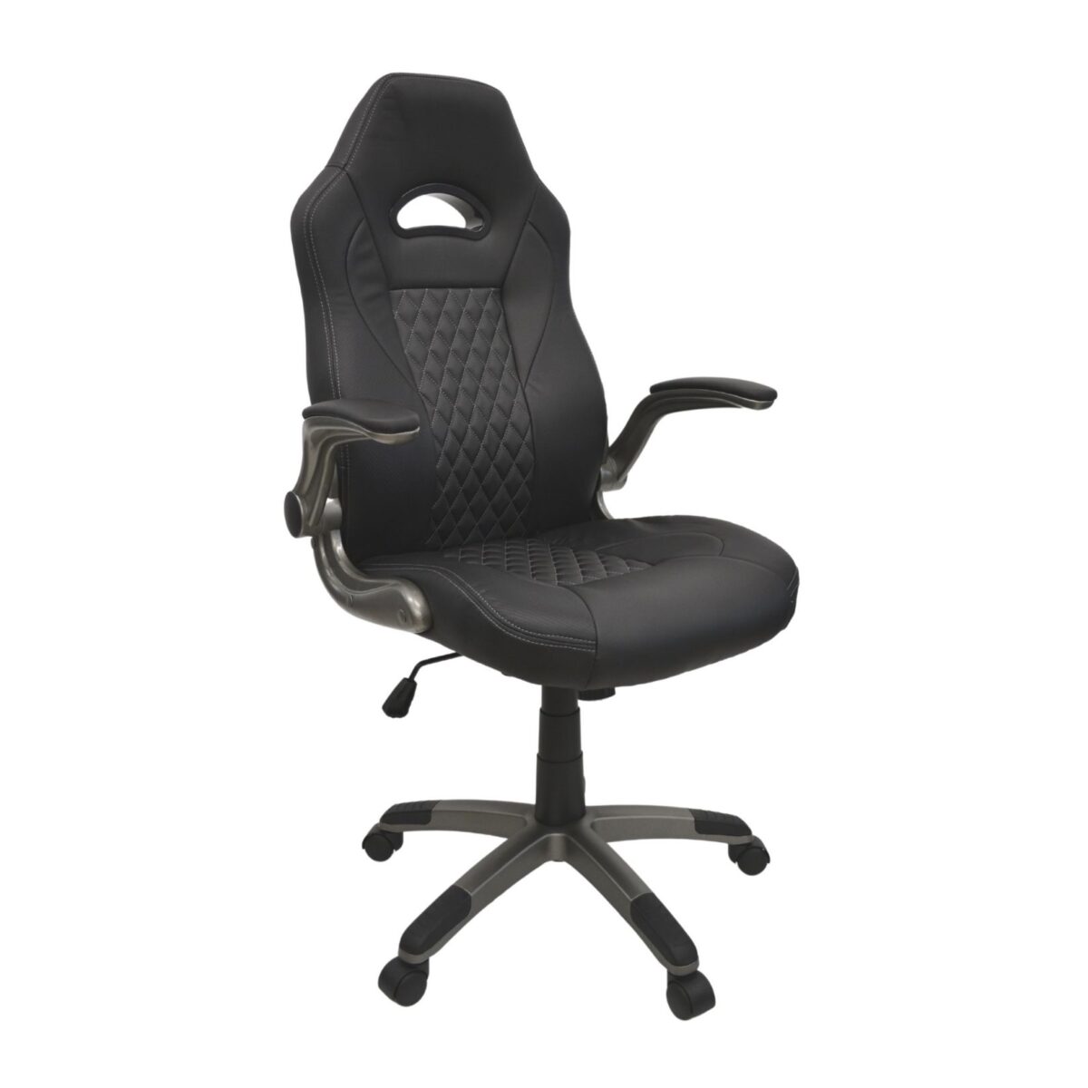 Office Armchair F-86 Black/Grey Discover the F-86 Black/Grey office armchair, a high-quality ergonomic chair, perfect for the office or gaming. With an impressive design, eco-leather upholstery, and a Tilt mechanism, it provides comfort and stability. Ideal for hours of work or fun!