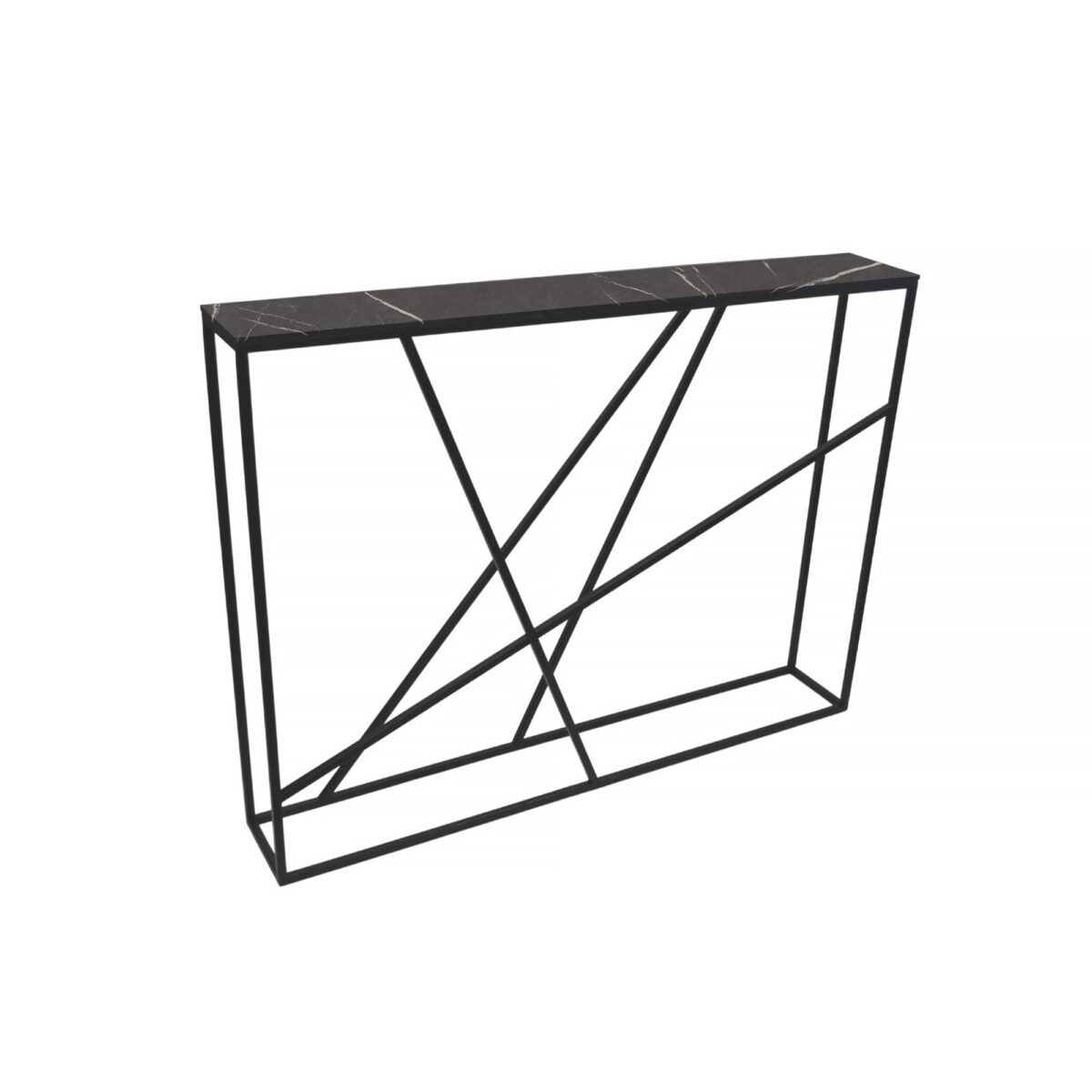 Deco Black Console Discover the Deco Black Console, a stylish accessory for any modern living room. With a 10 mm melamine chipboard top, a metal frame, and an ergonomic design, it offers functionality without taking up too much space. Ideal for bedroom and living room furniture, choose the perfect style!