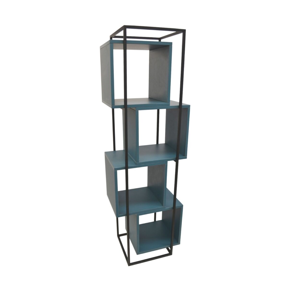 Raft Cubus Blue Descoperă Raftul Cubus Blue, ideal pentru birou sau acasă! Cu un design modern și 4 polițe deschise, acest raft din structură metalică și PAL melaminat oferă funcționalitate și stil. Dimensiuni: 50 cm lățime, 36 cm adâncime, 160 cm înălțime. Alege-ți culoarea preferată!