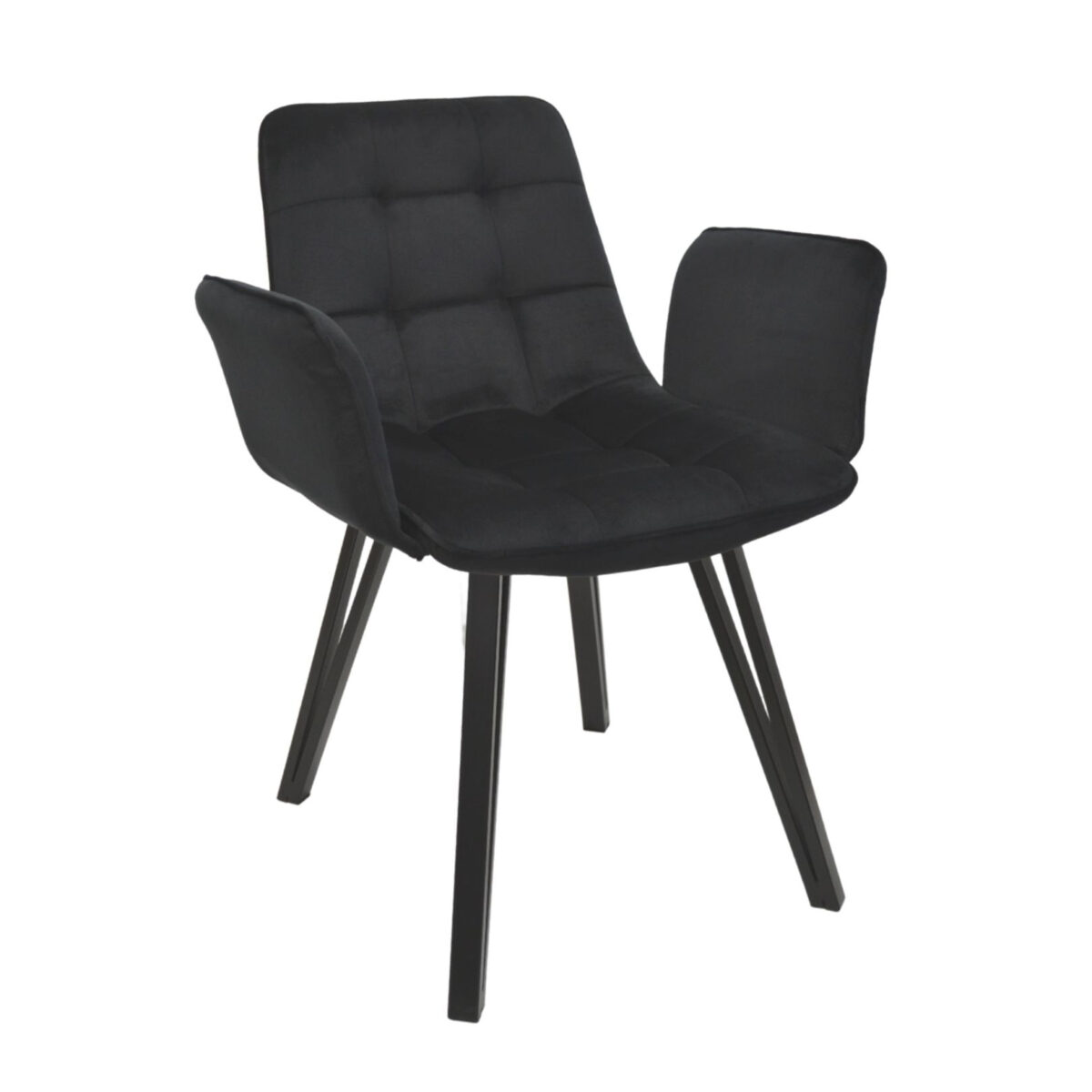 Scaun Dc-18 Black Îmbunătățește-ți bucătăria cu scaunul DC-18 Black, elegant și confortabil! Fabricat din placaj și spumă poliuretanică, tapițat cu catifea fină, acest scaun modern adaugă stil și funcționalitate. Disponibil și în alte culori!