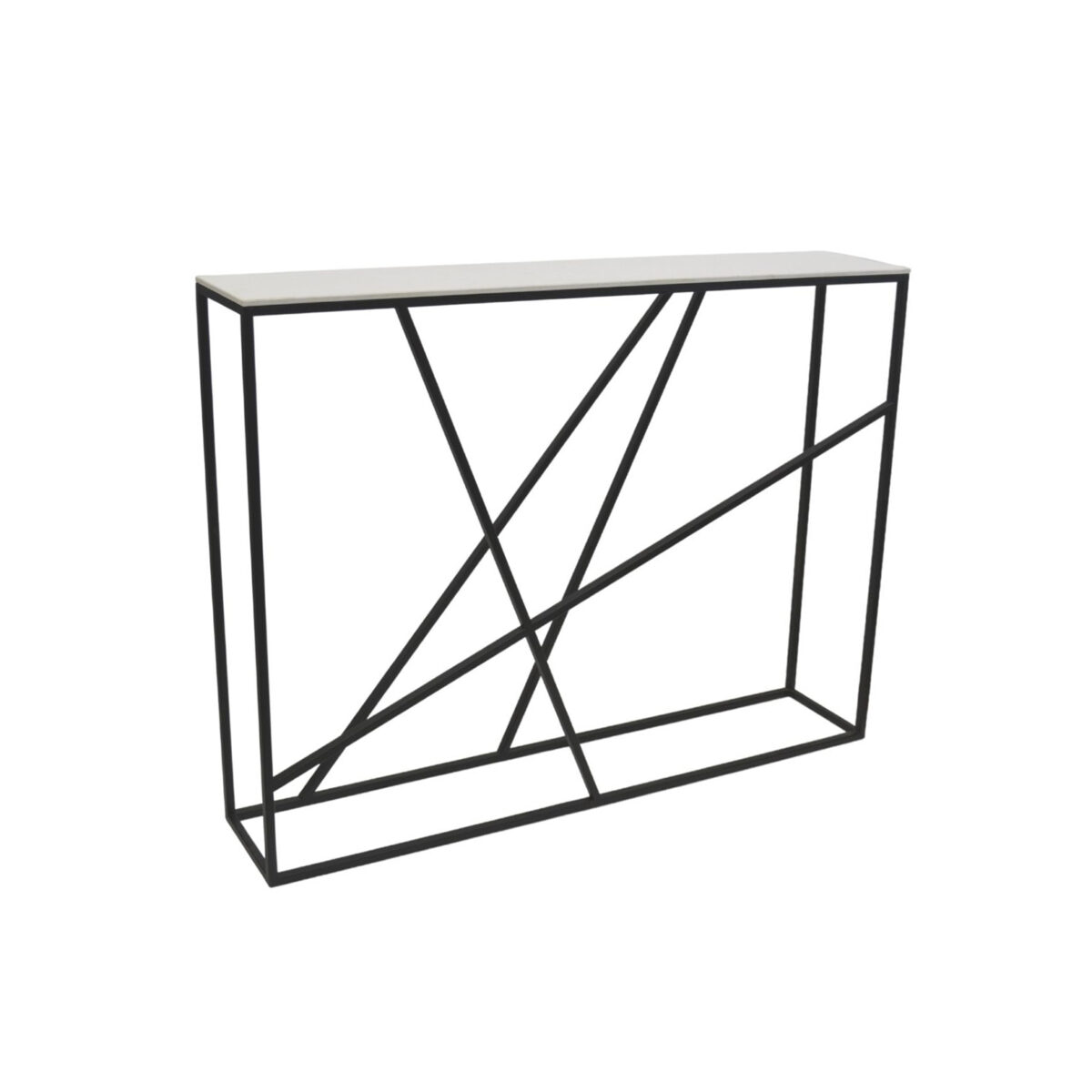 Белая консоль Deco Стильная белая консоль Deco — идеальное решение для гостиной или спальни. Прочная, с столешницей из ламинированных плит ПВЛ, высотой 90 см и шириной 120 см. Компактная и функциональная, она защитит ваш пол от царапин. Доступна также с черным каркасом.