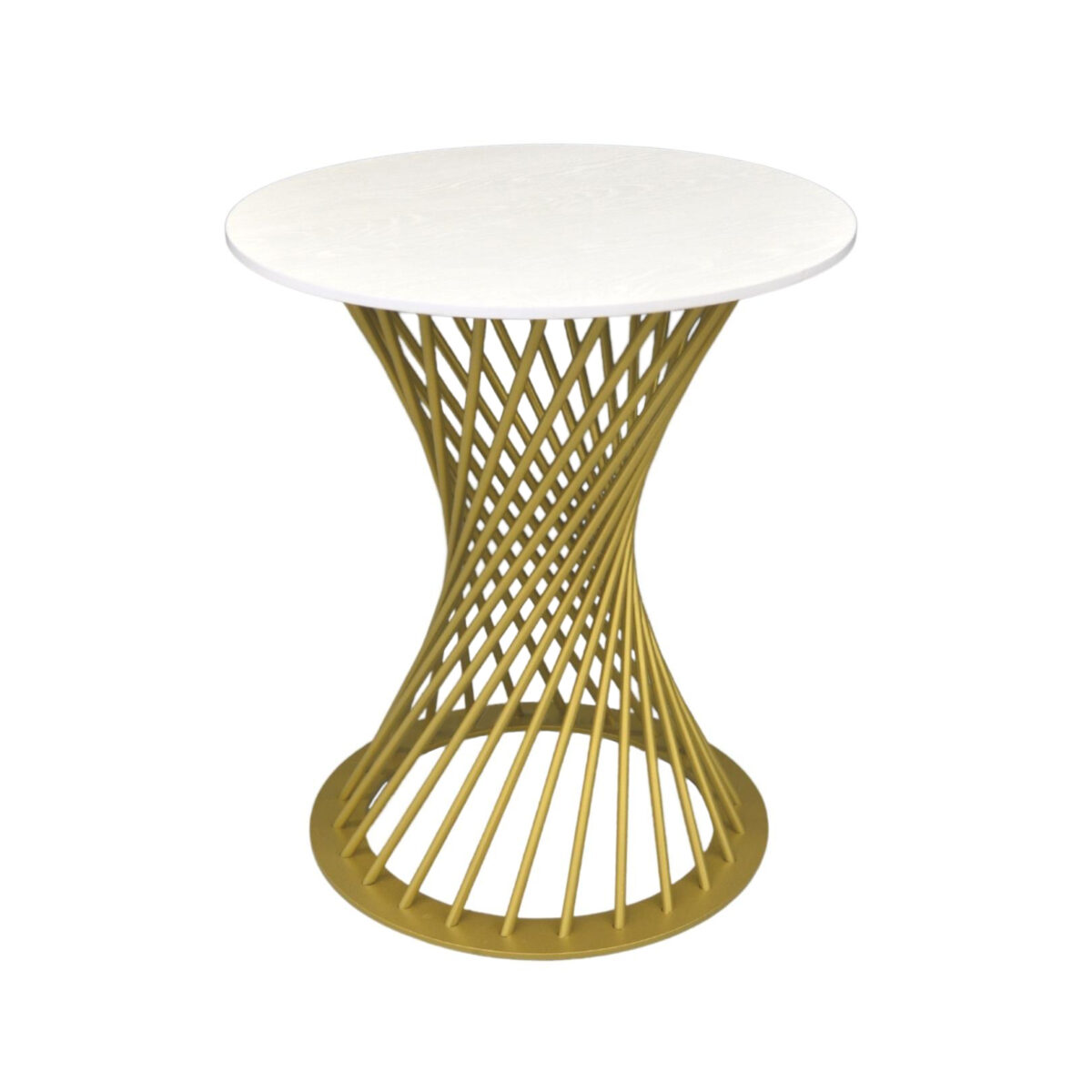 Măsuță Cafea FELICIA White+Golden Leg H58 Descoperiți măsuța de cafea FELICIA White+Golden, perfectă pentru livingul dumneavoastră modern. Cu un design elegant, blat din PAL melaminat alb și cadru metalic auriu, aceasta îmbină stilul cu funcționalitatea. Înălțimea de 58 cm și un diametru de 50 cm o fac ideală pentru orice spațiu.