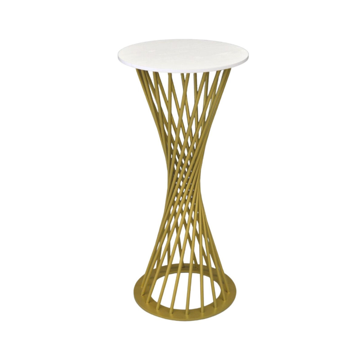 Consolă FELICIA Cleaf White+Golden Leg Ø35 Descoperiți consola FELICIA Cleaf White+Golden Leg Ø35, perfectă pentru un living modern. Realizată din materiale durabile, cu un design elegant, aceasta are un blat alb din Cleaf și un cadru metalic de 10mm. Ideală pentru cafea sau mese reviste. Disponibilă și în alte culori!