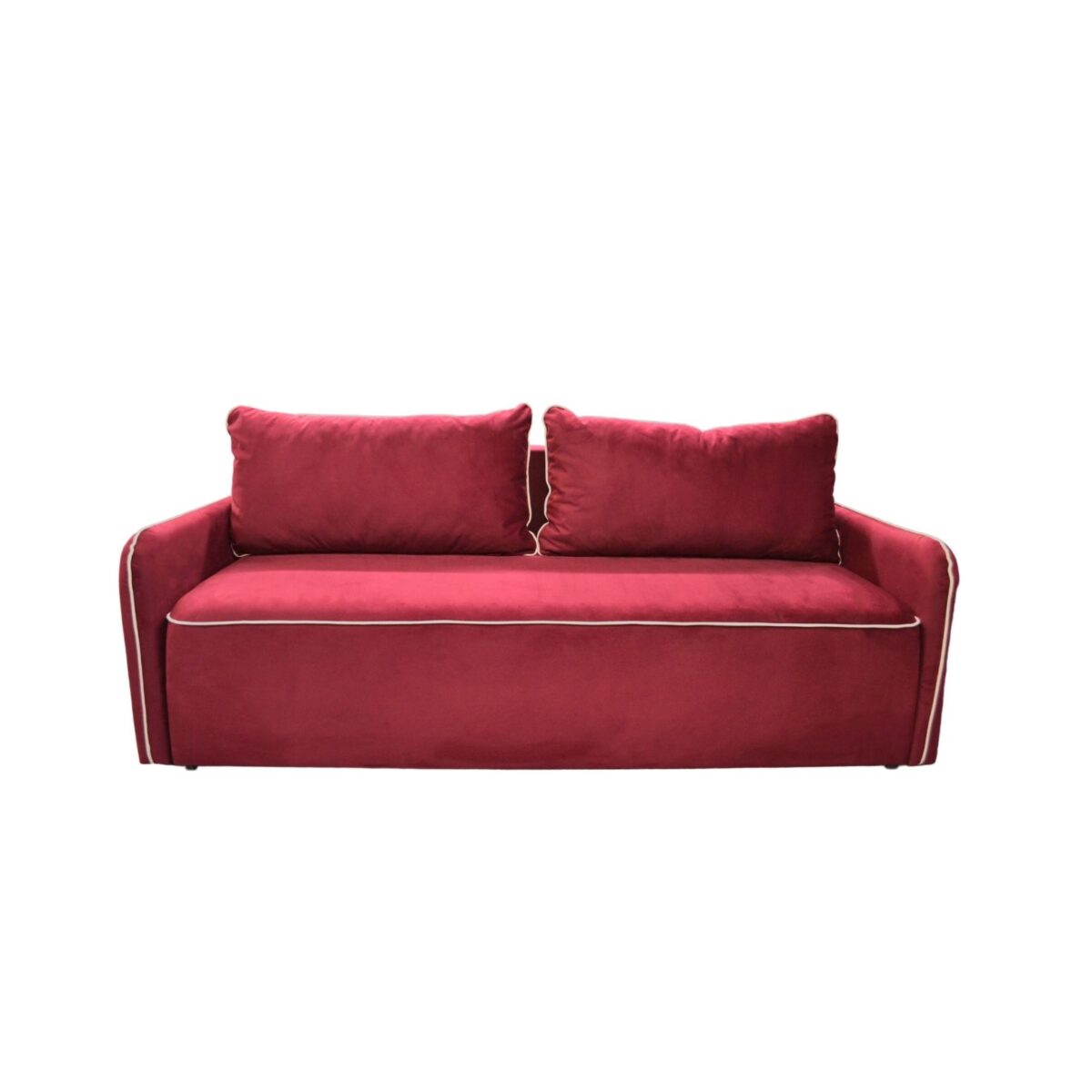 Canapea Molly Descoperă canapeaua extensibilă Molly, un element elegant în nuanța roșie, ideal pentru orice interior. Confort și stil se îmbină perfect cu cele 2 perne decorative și picioarele din lemn lăcuit. Alege canapeaua Molly pentru confort și rafinament!