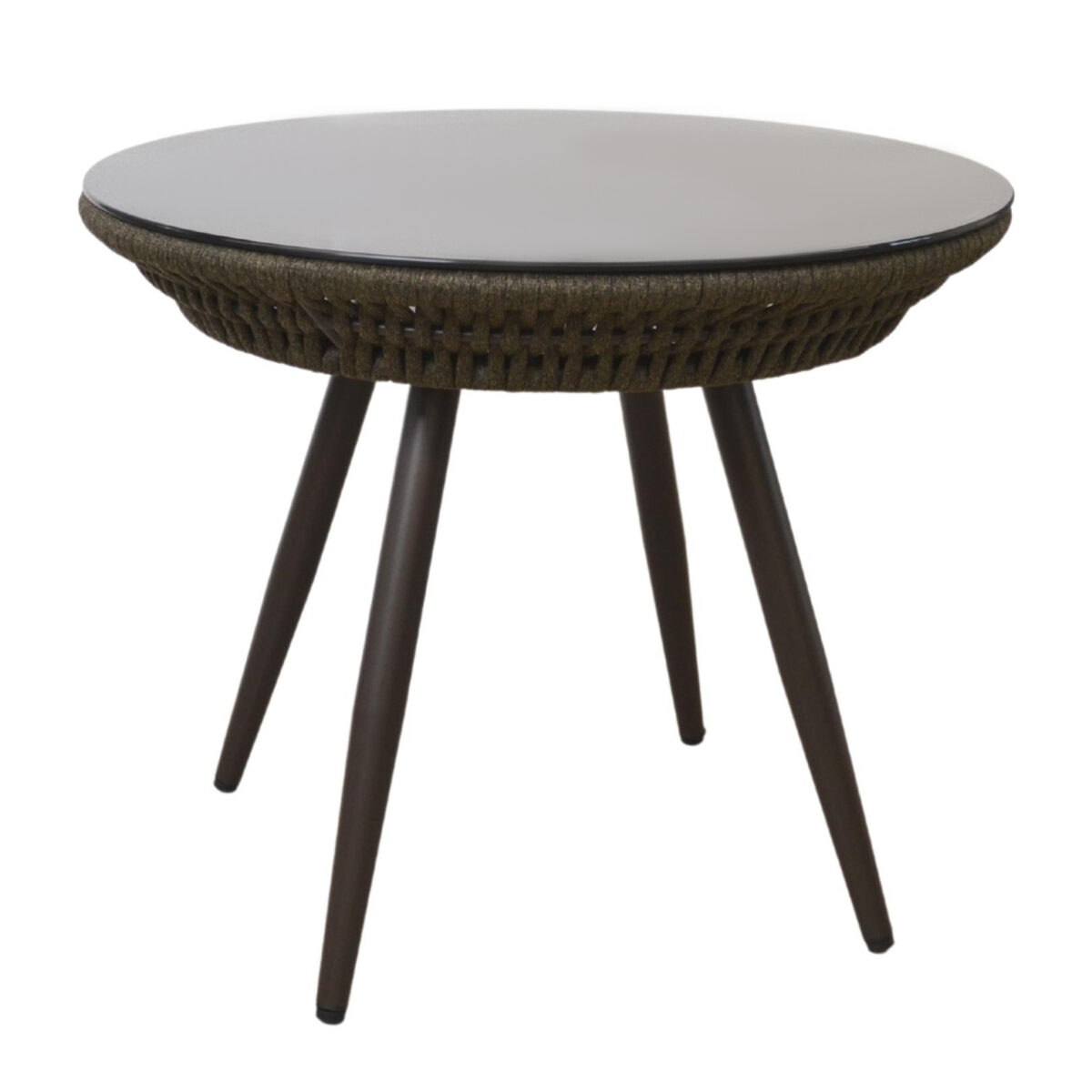 Masă Terasă Fiesta Brown Descoperă masa de terasă Fiesta Brown, perfectă pentru confortul și relaxarea ta. Cu un diametru de 90 cm și înălțime de 75 cm, această masă din aluminiu durabil și sticlă securizată este ideală pentru un spațiu compact. Adaugă un strop de eleganță pe terasa ta!