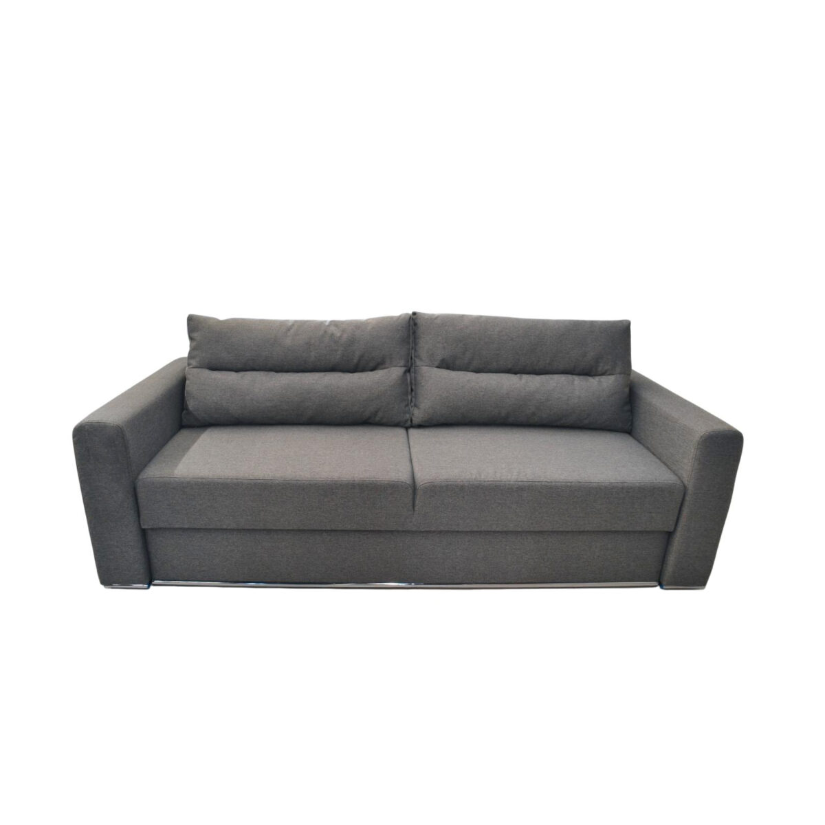 Canapea Extensibilă Toronto Descoperiți Canapeaua Extensibilă Toronto, perfectă pentru un living modern! Acest model elegant, în nuanță gri, oferă confort maxim cu 2 perne decorative detașabile. Cu un cadru robust și o suprafață de dormit de 150 x 190 cm, este alegerea ideală pentru orice spațiu!