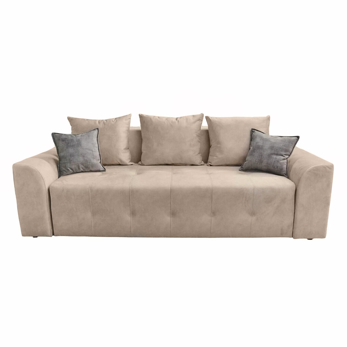 Canapea Extensibilă Francesca Descoperă canapeaua extensibilă Francesca, elegantă și confortabilă, cu ladă de depozitare și perne decorative. Ideală pentru livingul tău, se transformă ușor într-un pat de 155 x 190 cm, combinând stilul cu funcționalitatea. Alege confortul și designul modern!