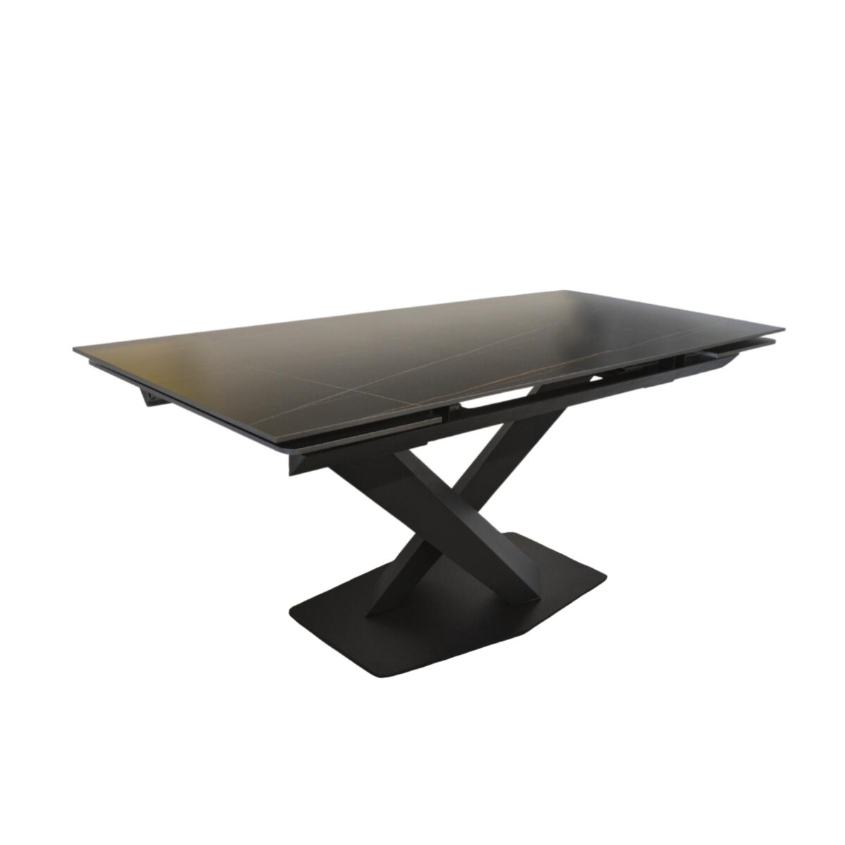 Extendable Table LANA Black 180/215/250×90 Discover the LANA Black Extending Table 180/215/250x90, perfect for your modern kitchen! With an elegant design and durable ceramic top, the table easily extends to accommodate 10-12 people, making it ideal for family gatherings. Choose comfort and versatility!