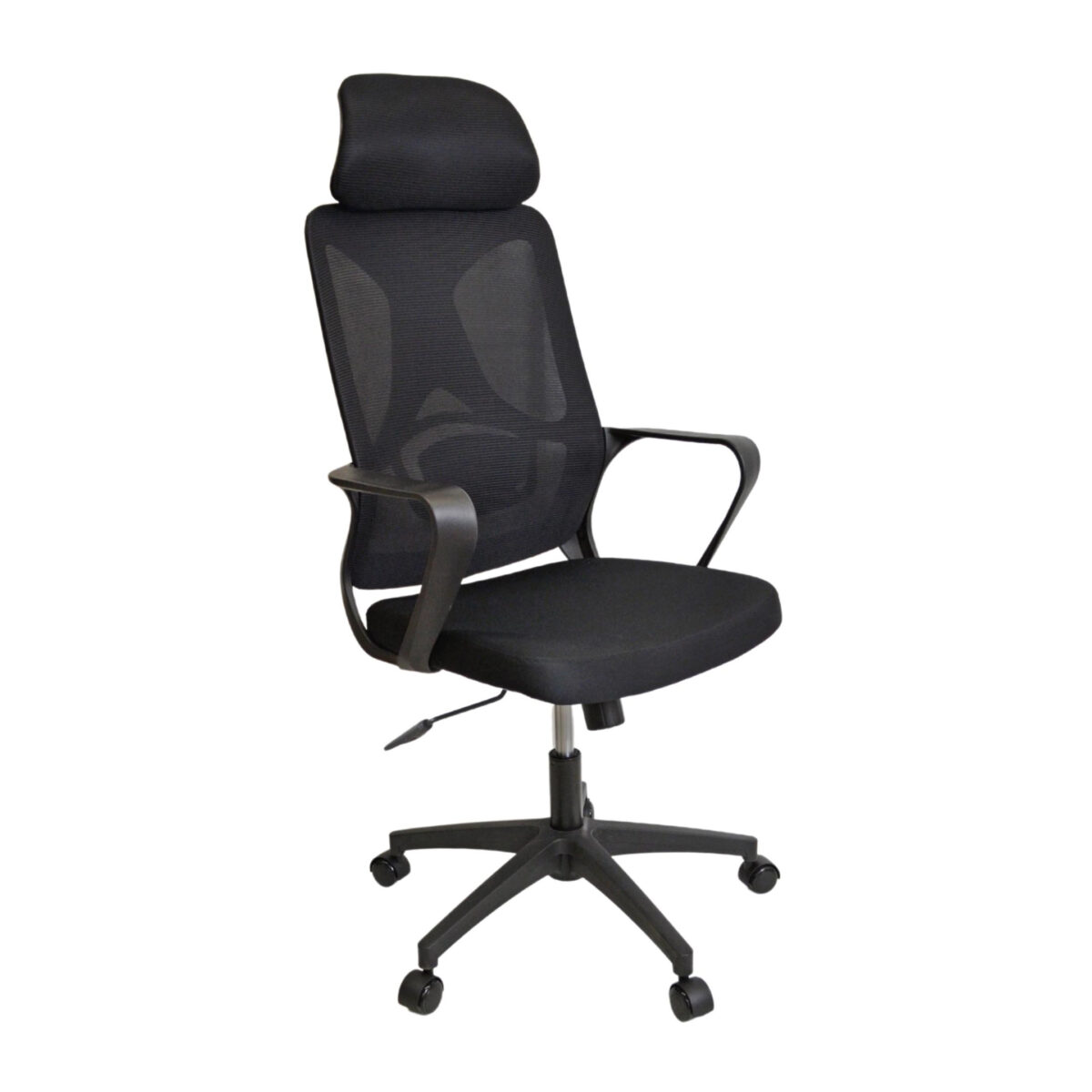 Office Armchair F-20141 B Black+Black Frame Discover the F-20141B Black office chair with a black frame, perfect for daily comfort at the office. With breathable acrylic mesh upholstery and a height adjustment mechanism, this chair offers optimal support. Ideal for a modern working environment!