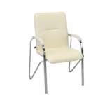 SAMBA Chrome V-18 Beige Office Chair Discover the comfort offered by the SAMBA Chrome V-18 Beige office chair. Made from metal, plywood, and polyurethane foam, with eco-leather upholstery, this stylish chair will transform your office. Also available in black. Choose comfort!
