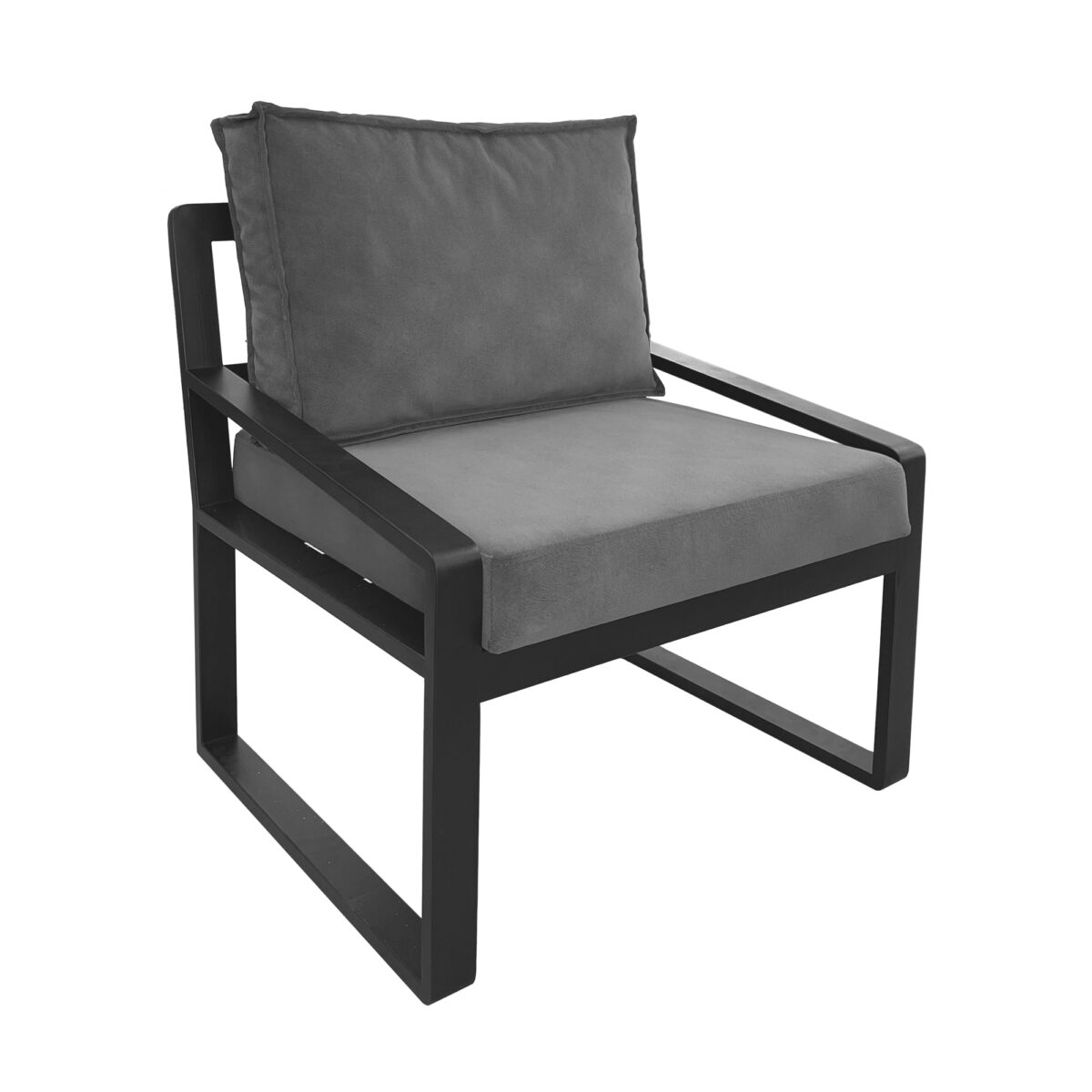 York New Grey Armchair Enhance your office with the York New Grey armchair! Built from plywood and foam, upholstered in pleasant fabric, it features durable metal legs. Available to order in various colors and textures. With a total height of 80 cm, it is perfect for your comfort.