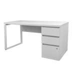 Urban+Box Embedded Table White 1500×680 (Box on the right side) Discover the Urban+Box integrated White table, perfect for a modern office. With dimensions of 1500×680 mm, 3 drawers, a 36 mm melamine top, and adjustable feet, it combines functionality with elegance for an ergonomic workspace.
