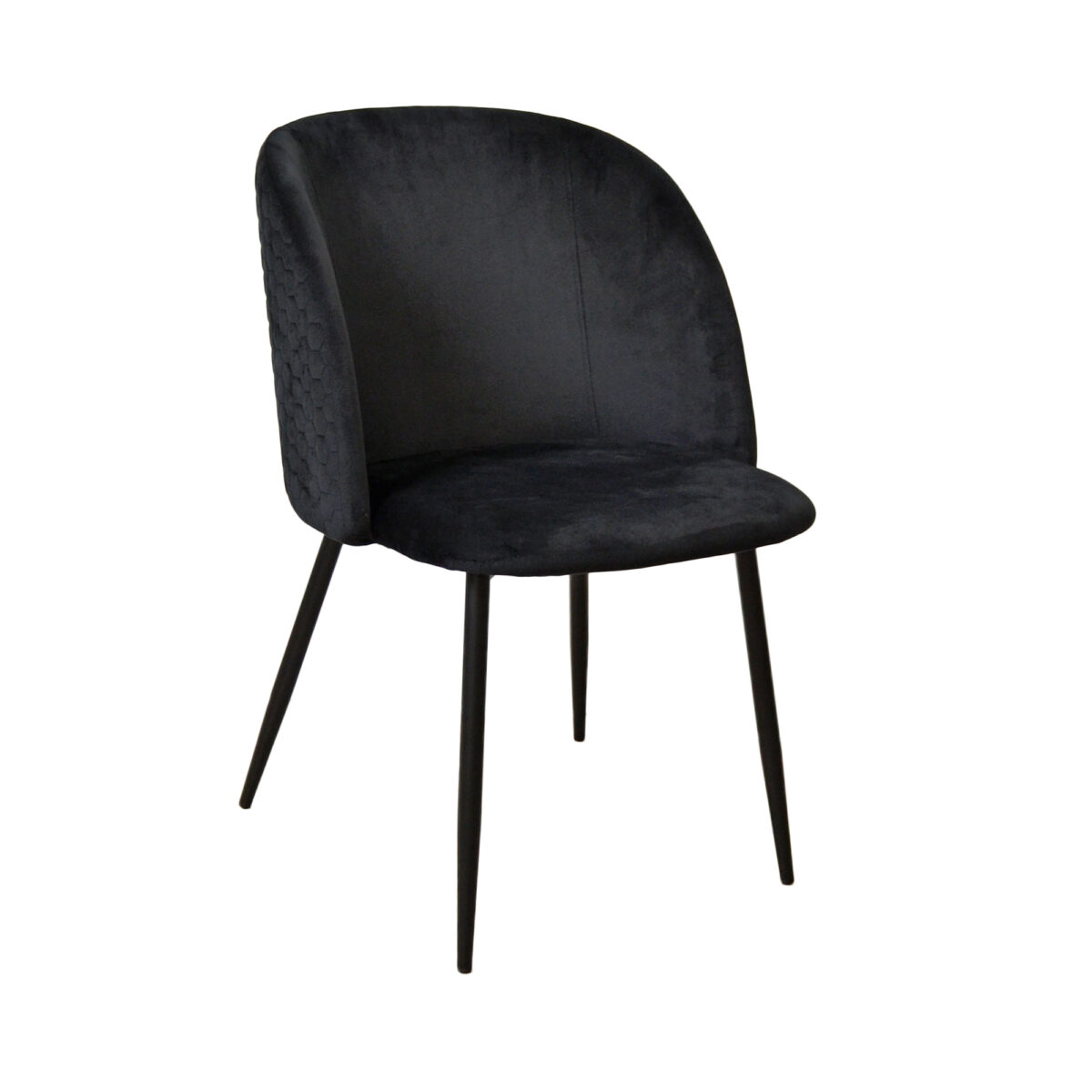 Spectre Black Chair The Spectre Black chair combines comfort and elegance in your kitchen. Upholstered in soft velvet, it features a modern design with metal legs and floor protection. Discover the refined style of the ideal chair for your kitchen decor!