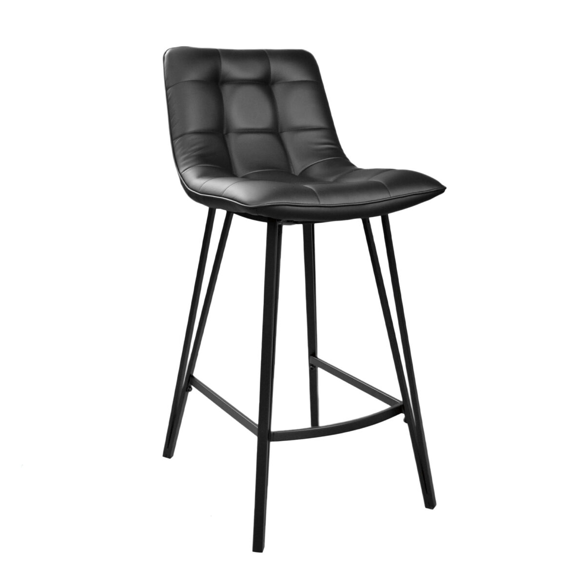 Laus Eco-Leather Black Bar Stool