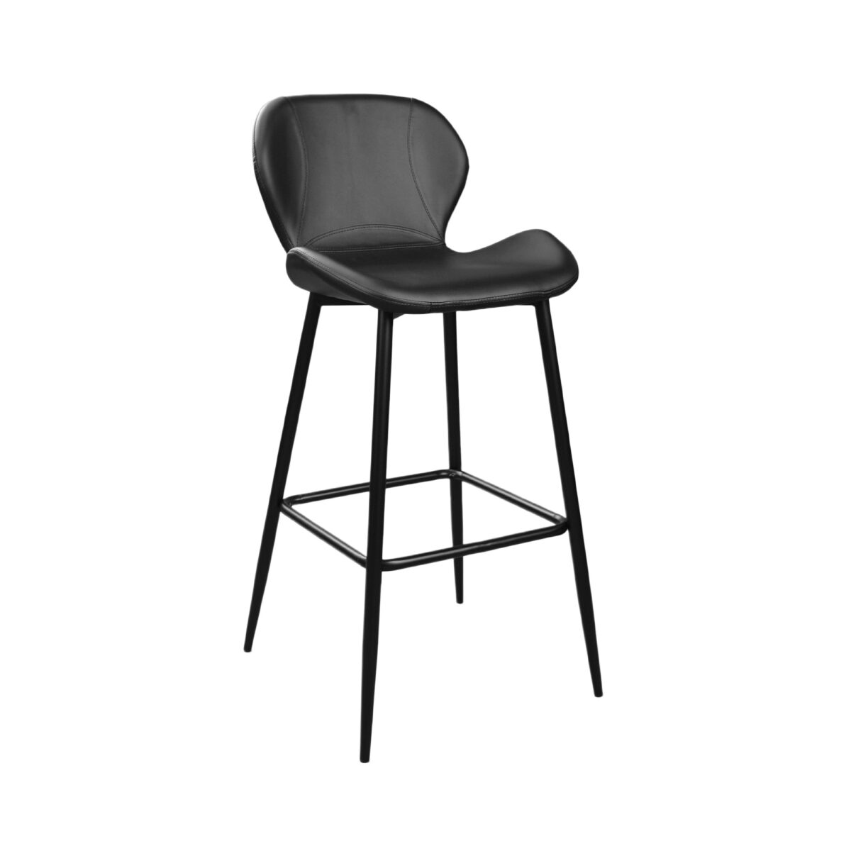 Bar Chair Sb-707 Black Pu Discover the SB-707 bar stool in black, perfect for your kitchen! With a frame made of electrostatically painted metal and an eco-leather seat, this high stool offers style and comfort. Ideal for any interior, with a capacity of 150 kg.