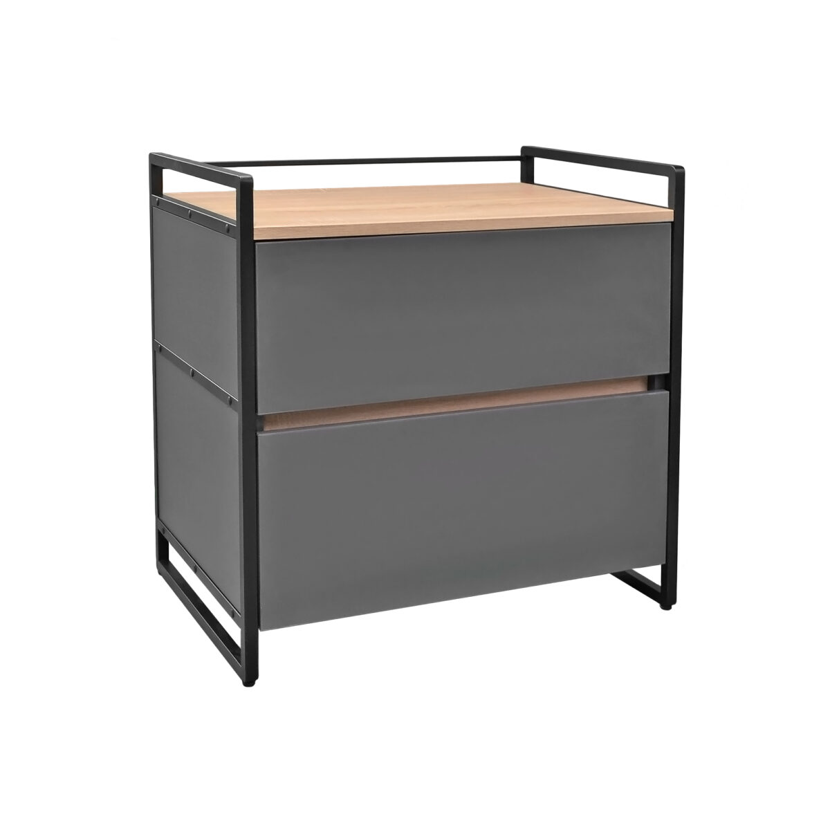 Double Drawer Printer Shelf 740*500*740 Discover the Printer Shelf with a double drawer, perfect for the office or home. Modern design, made of laminated particleboard and painted metal, with 2 extendable drawers for organizing stationery items. Compact dimensions of 740x500x740 mm. Ideal for saving space!