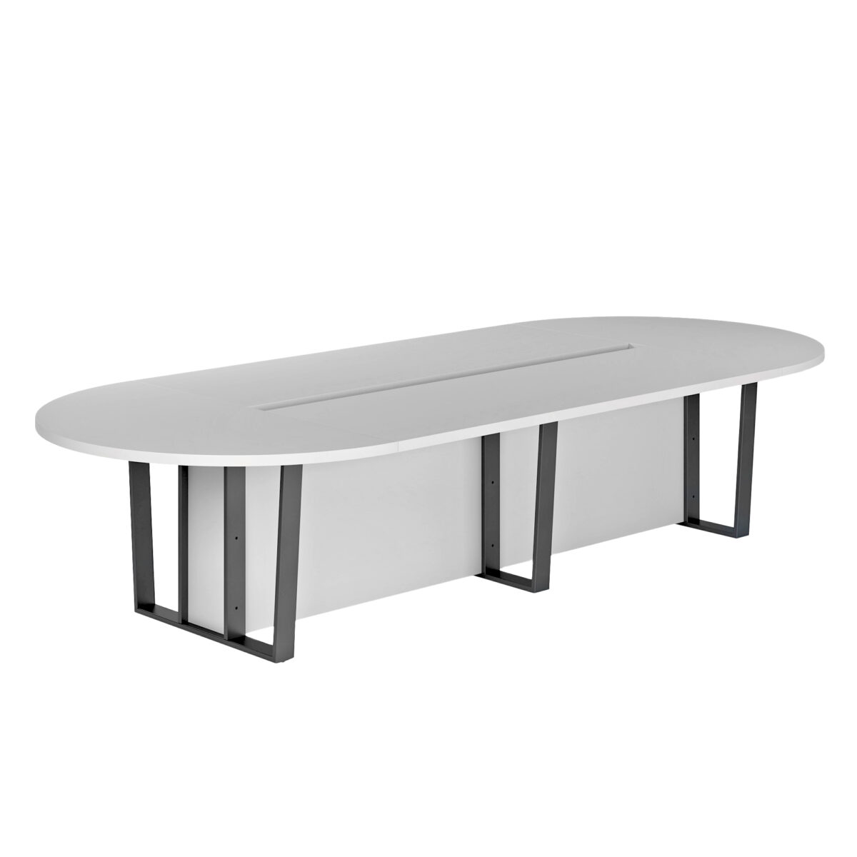 Conference Protocol Table Discover the Conference Protocol Table, ideal for modern offices. With an ergonomic design and hidden cable space, it adds a touch of order and aesthetics. Dimensions: 150 cm in width and 350 cm in length, with a height of 75 cm. Choose quality for successful conferences!