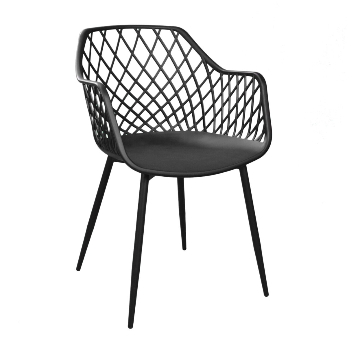 Стул SL-7019 Black+Black Legs Стул SL-7019 Black с черными ножками — идеальное решение для кухонь и террас. Элегантный скандинавский дизайн, прочный металлический каркас и устойчивое к ультрафиолету сиденье делают его долговечным и стильным выбором для любого интерьера.