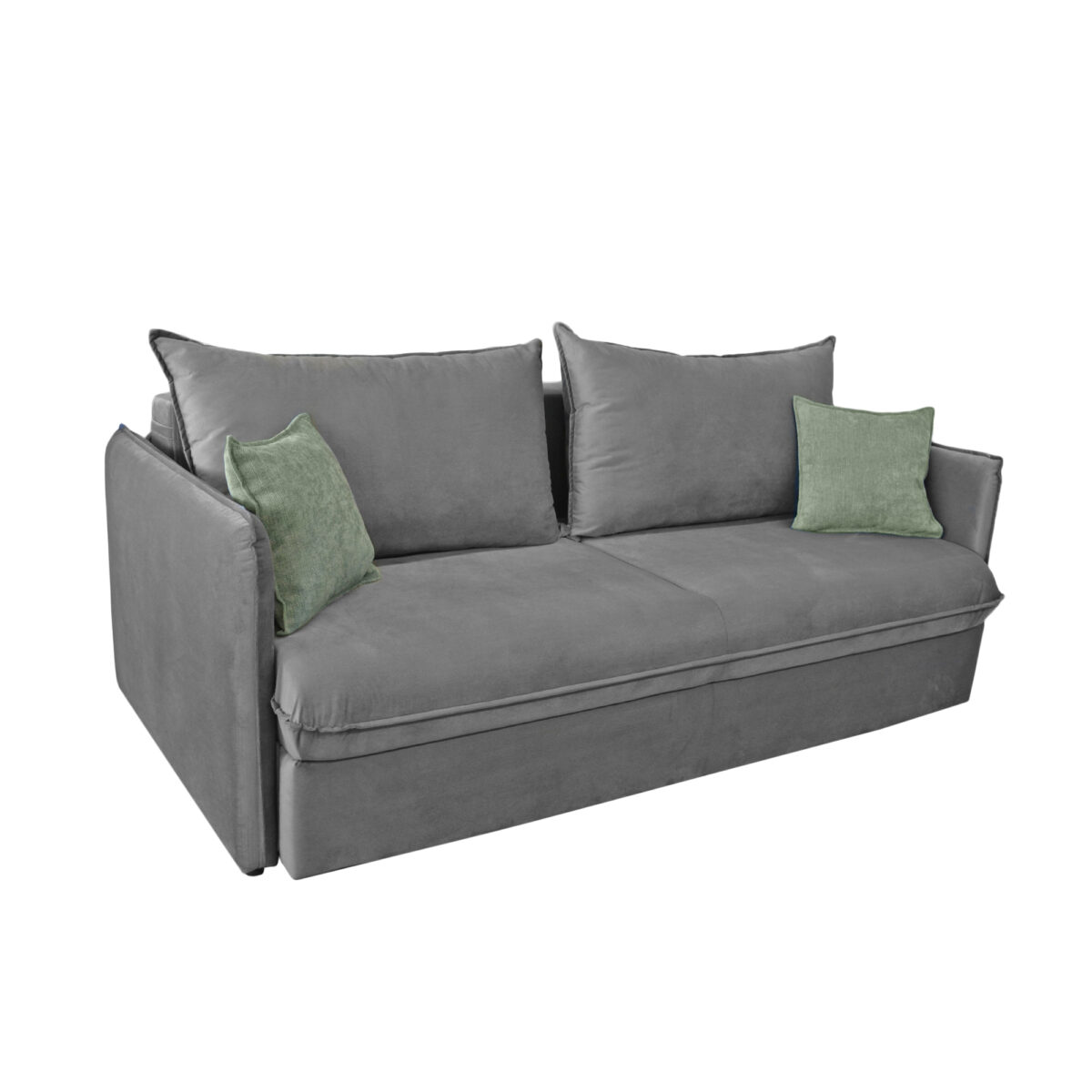 Barcelona Grey Extendable Sofa Discover the Barcelona Grey extendable sofa, perfect for 2-3 people. Made from wood and polyurethane foam, it offers maximum comfort and elegant design. With a storage box and Eurocart mechanism, it easily converts into a bed. Ideal for any living room!