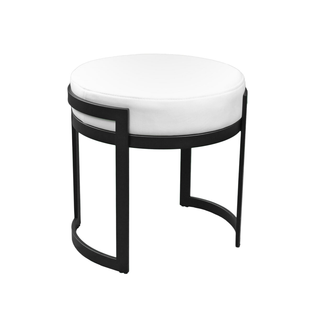 Flo White Stool Discover the Flo White stool, an essential comfort piece, perfect for an aesthetic and modern interior. With a compact design, a painted metal frame, and a seat made of delicate velvet, this stool is available for order in various colors. Ideal for both sofas and office use.