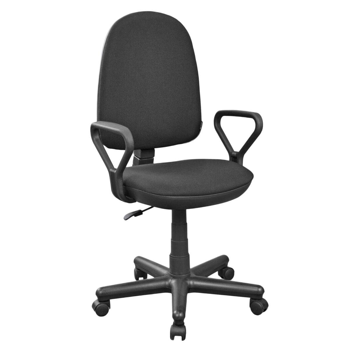 Fotoliu Birou COMFORT Black-A1 Descoperă confortul suprem cu fotoliul de birou COMFORT Black-A1. Ideale pentru muncă productivă, fotoliile noastre sunt reglabile și durabile, având un design ergonomic. Înălțimea ajustabilă și materialele de calitate sunt perfecte pentru orice birou. Alege confortul!