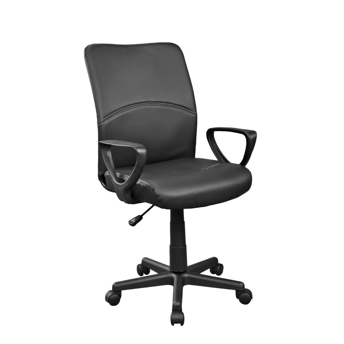Office Armchair F-6830 Black Discover comfort and style with the F-6830 Black office chair. Made from metal and upholstered with eco-leather, this ergonomic chair features a rocking mechanism and easily adjusts, with a height range from 42 cm to 54 cm. Perfect for productive moments!